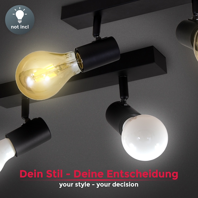 B.K.Licht LED Deckenspots, 2 flammig-flammig, Deckenleuchte, Retro,  Deckenlampe, Industriedesign, schwarz-matt | BAUR