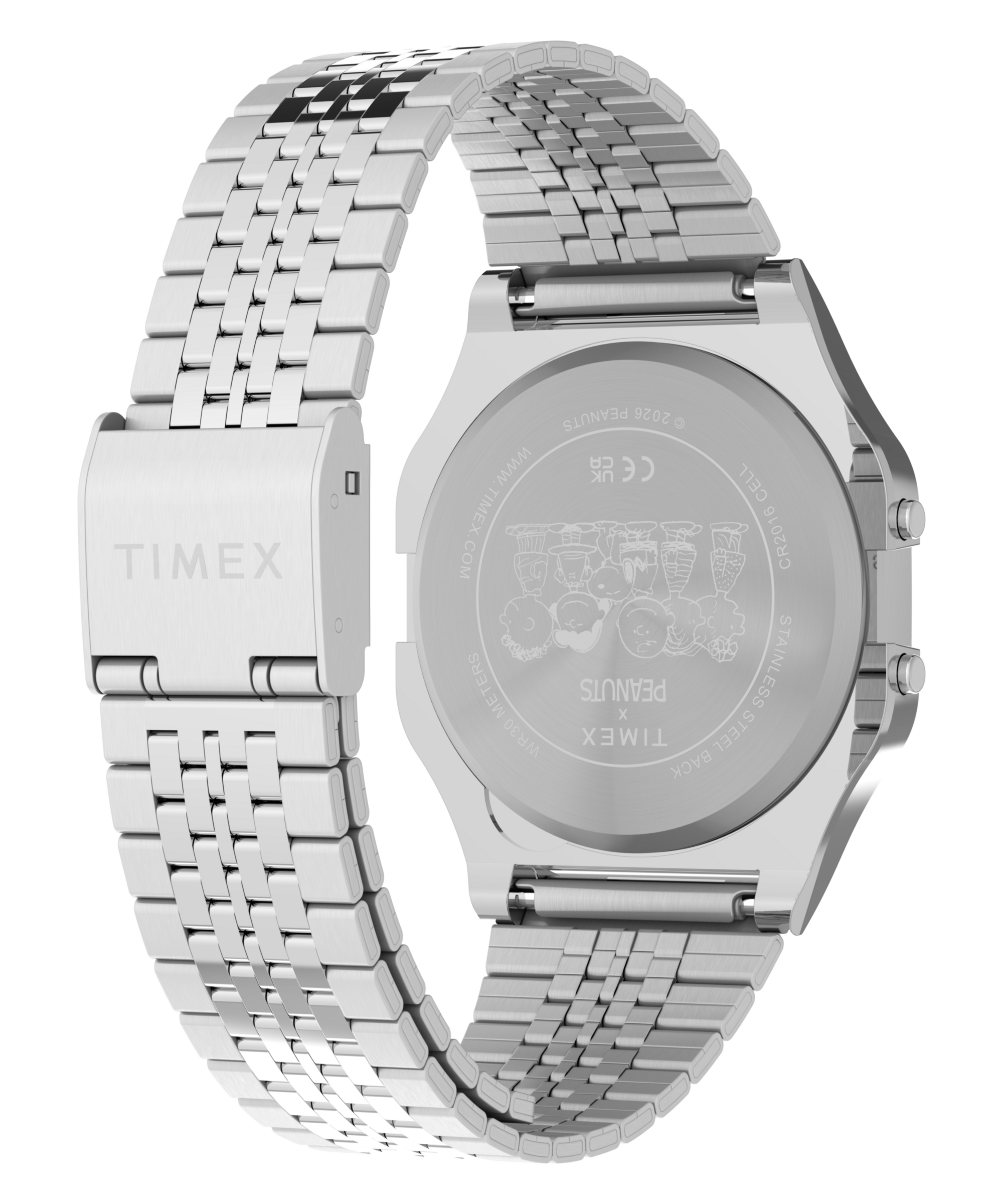 Timex Digitaluhr »PEANUTS TIMEX 80« Quarzuhr, Armbanduhr, Damenuhr, Herrenuhr, Edelstahlarmband, digital