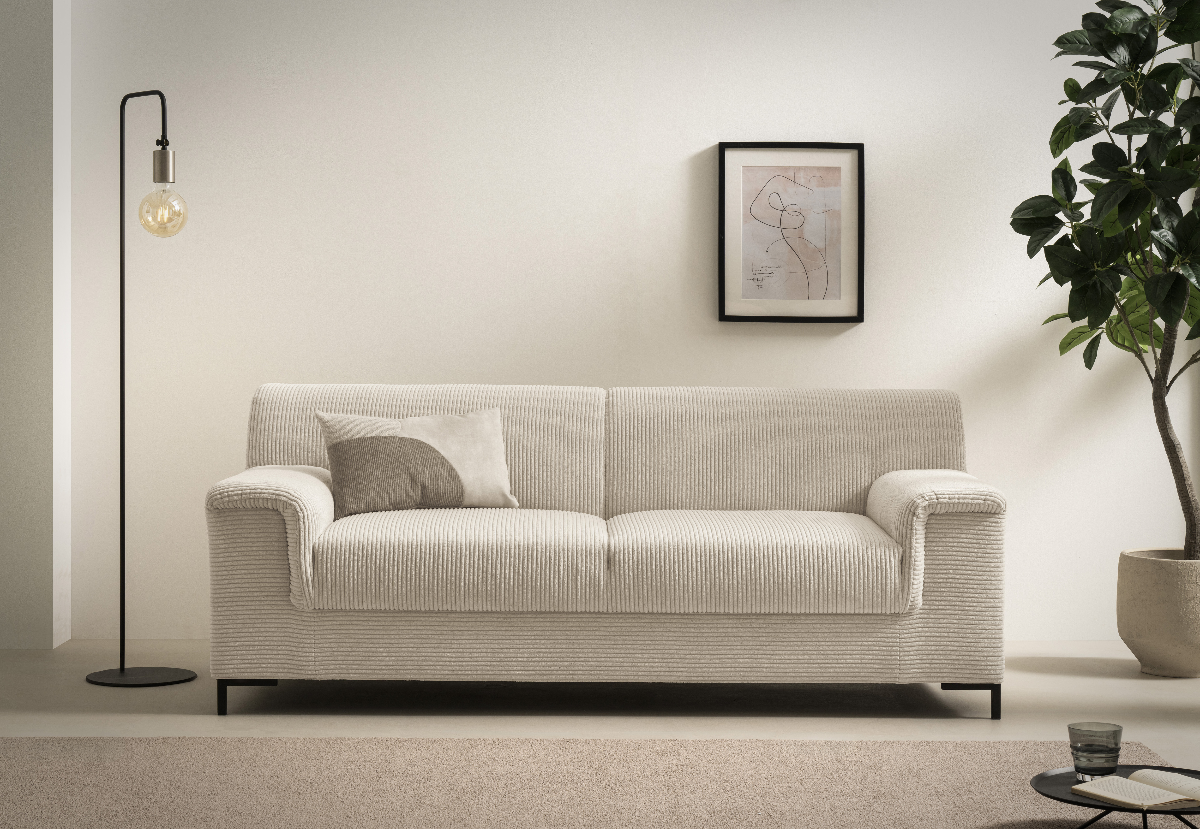 Home affaire 2,5-Sitzer "Jamie 2 auch in Cord B/T/H: 192/81/76 cm" zeitlos, modern, mit komfortablem Federkern