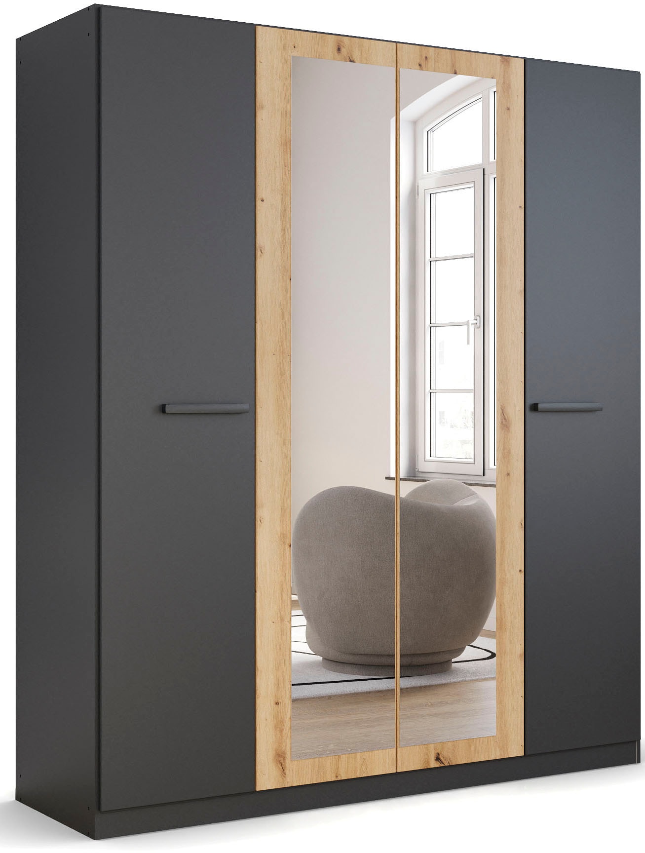 OTTO home Kleiderschrank "Mehrzweckschrank Aktenschrank Möbel Mietswohnung Schlafzimmer MODI" erhältlich in Breiten 91/136/181/226/271 cm, Höhe 210 cm, in angesagten Farbkombinationen, optional mit Spiegel MADE IN GERMANY