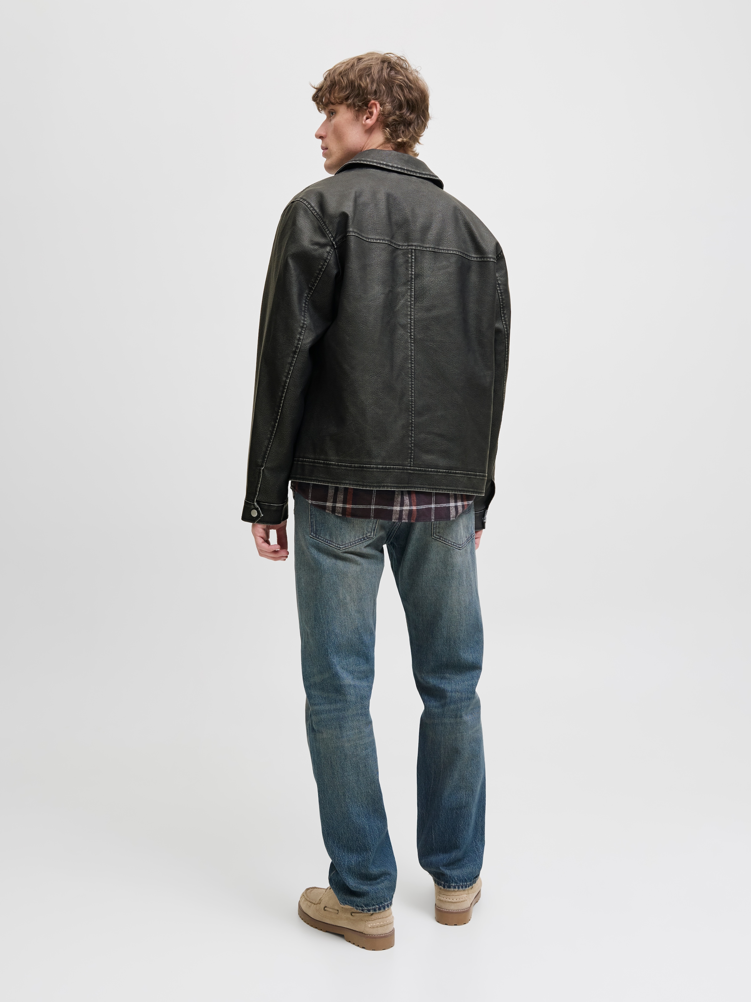 Jack & Jones Bikerjacke »JJECASABLANCA PU JACKET NOOS«, ohne Kapuze, mit Fronttaschen