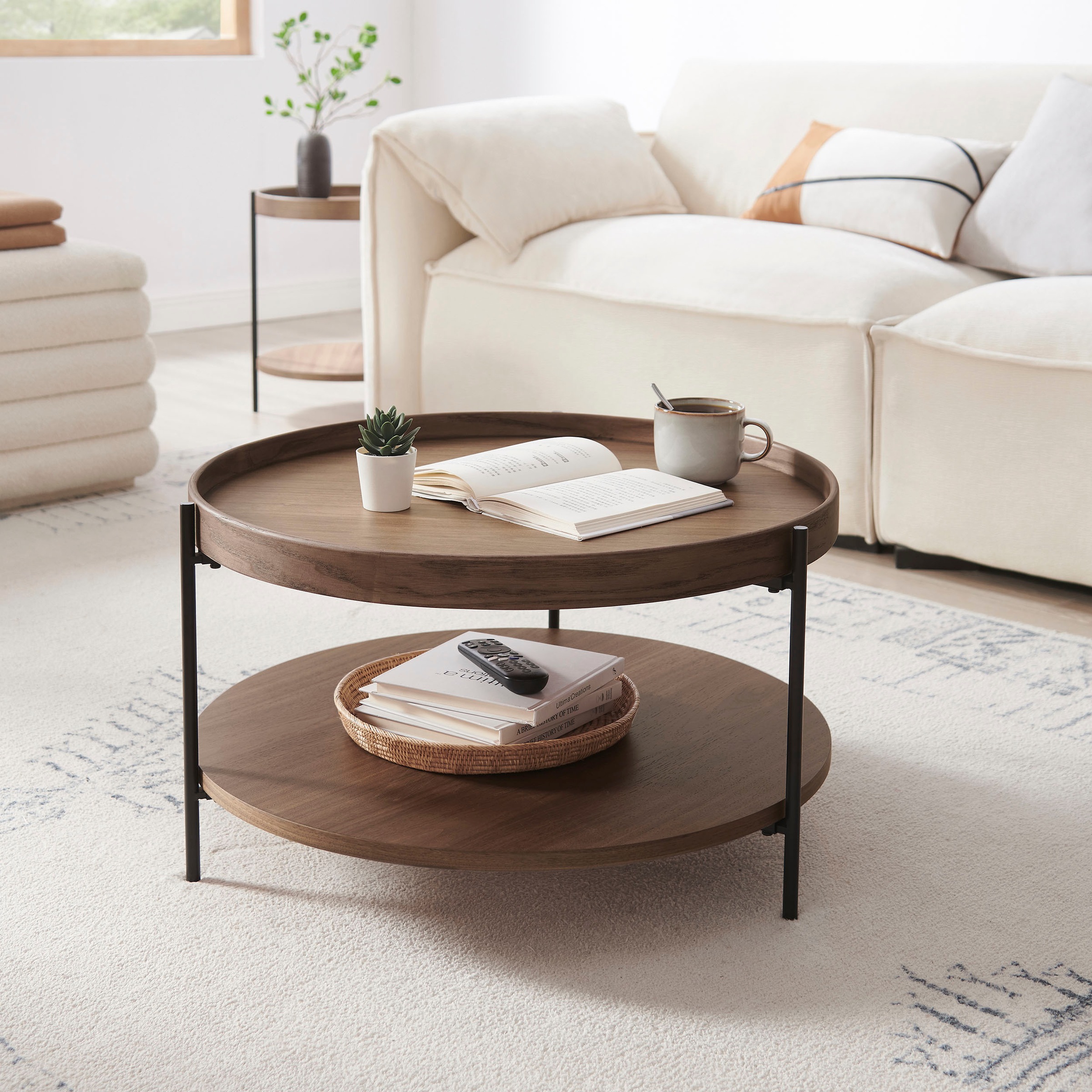 SalesFever Couchtisch "Couchtisch im stilvollen Look", (1 St.), mit 2 Ablag günstig online kaufen