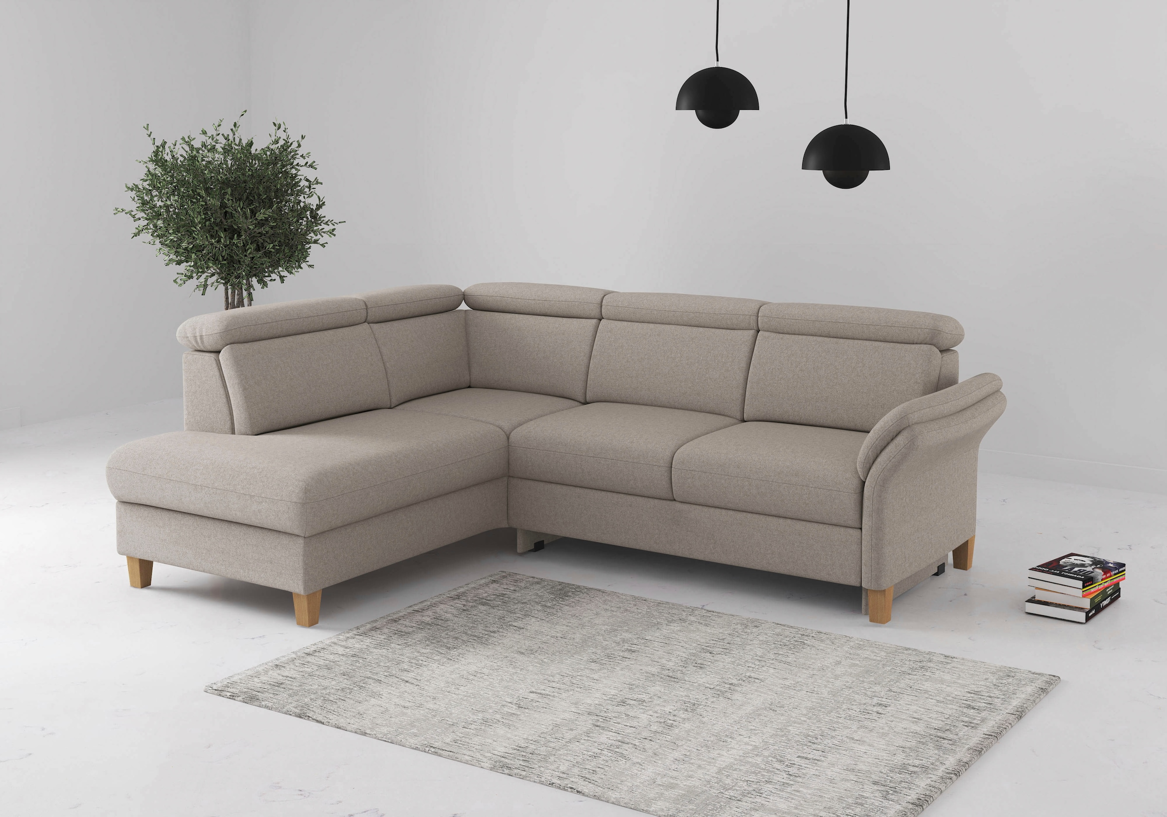 OTTO home Ecksofa "Glendale, L-Form" inkl. Kopfteilverstellung, wahlweise mit Vorziehsitz und Bettkasten