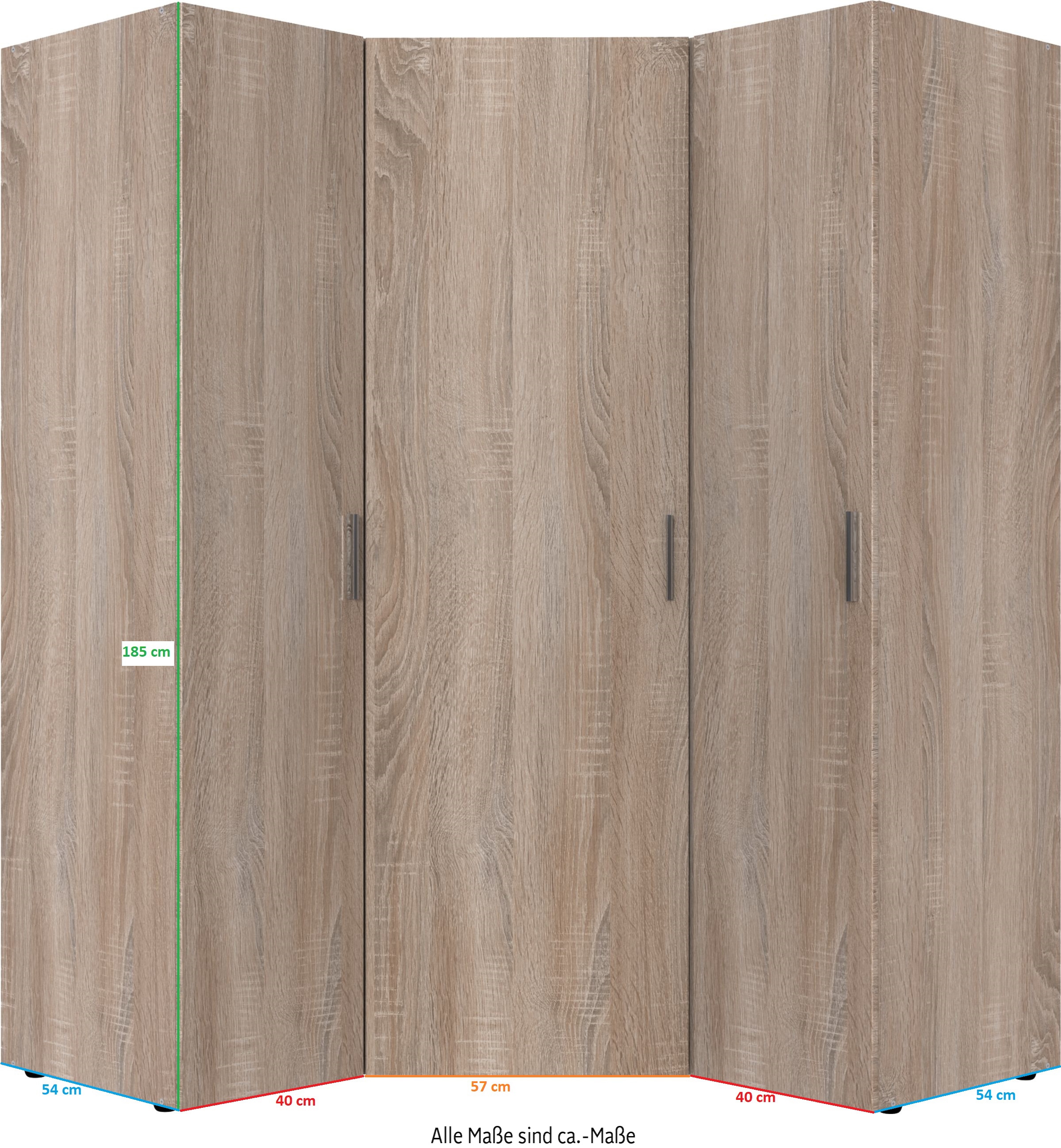 Wimex Schranksystem »Münster«, (Spar-Set, 3tlg: Eckschrank+ 2 Schränke 40cm breit), Mehrzweckschrank