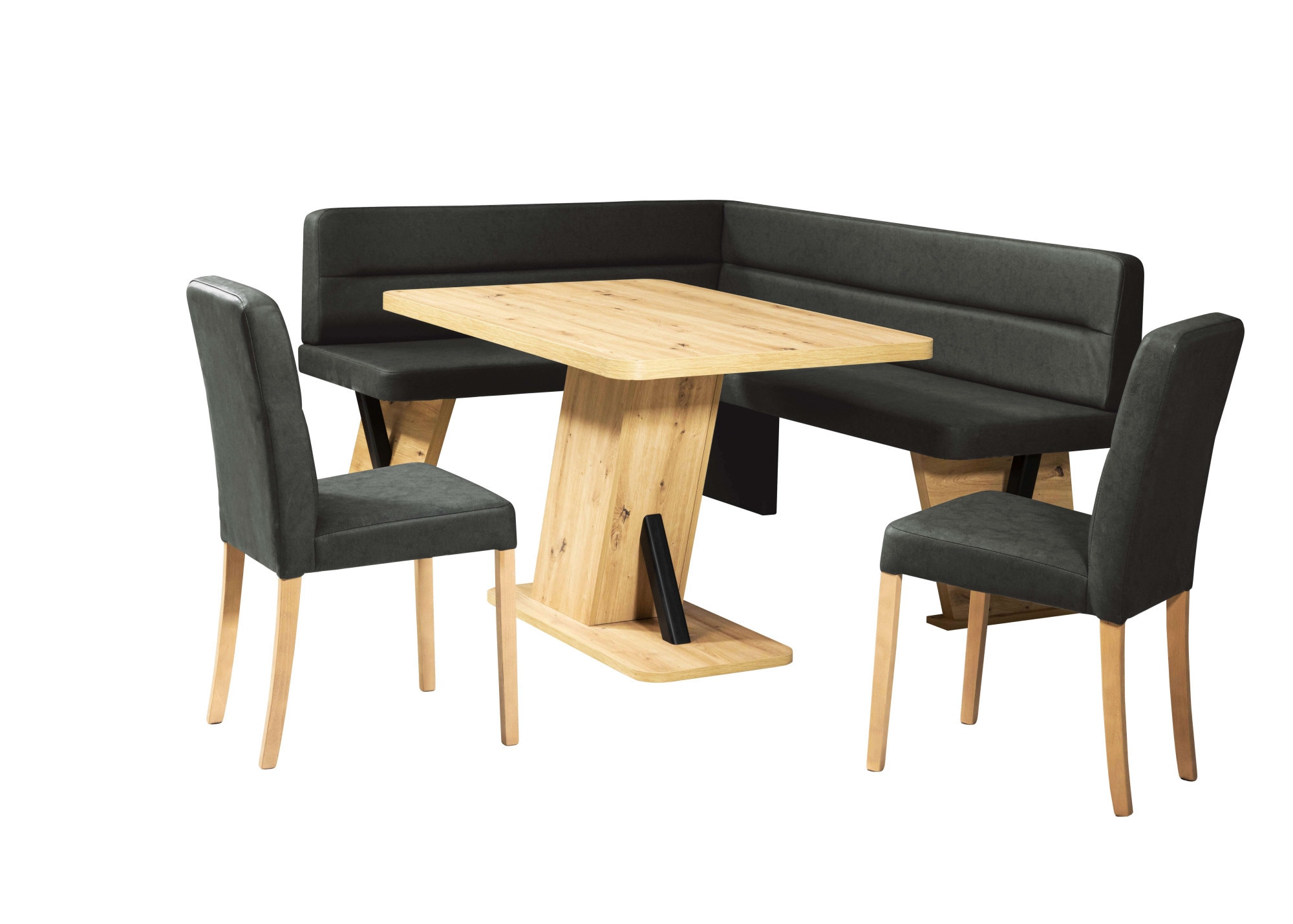 Home affaire "Laros Sitzgruppe, Eckbank, Stühle, Tisch" Set, 4tlg Set, perfekt für Küche, Esszimmer, Wohnzimmer, Bestseller