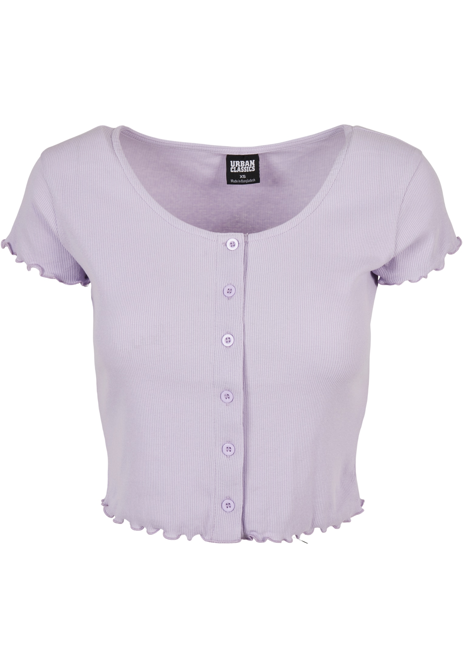 URBAN CLASSICS Shirtjacke »Damen Ladies Cropped Button Up Rib Tee«, (1 tlg.)  kaufen | BAUR