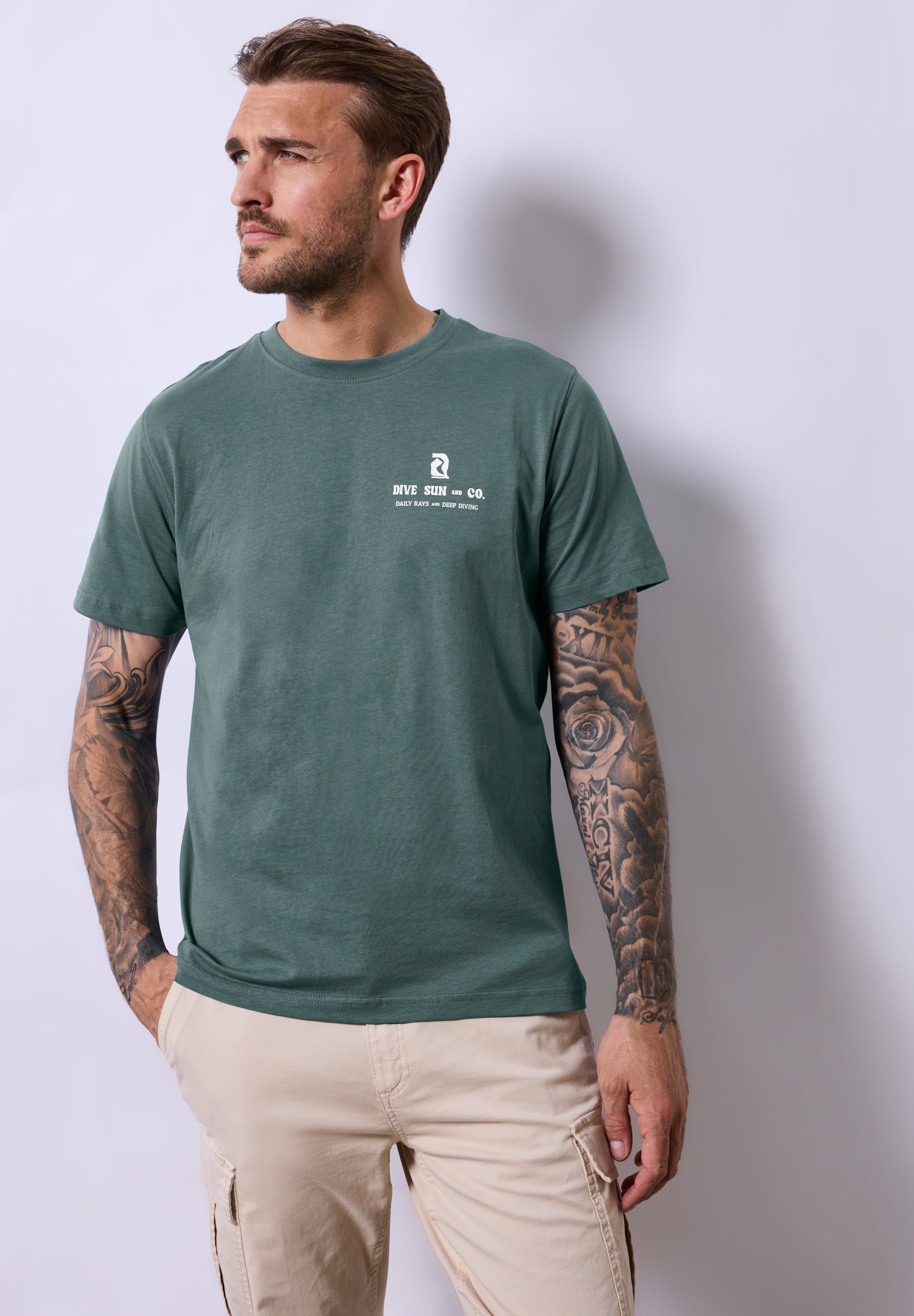 STREET ONE MEN T-Shirt, aus reiner Baumwolle günstig online kaufen