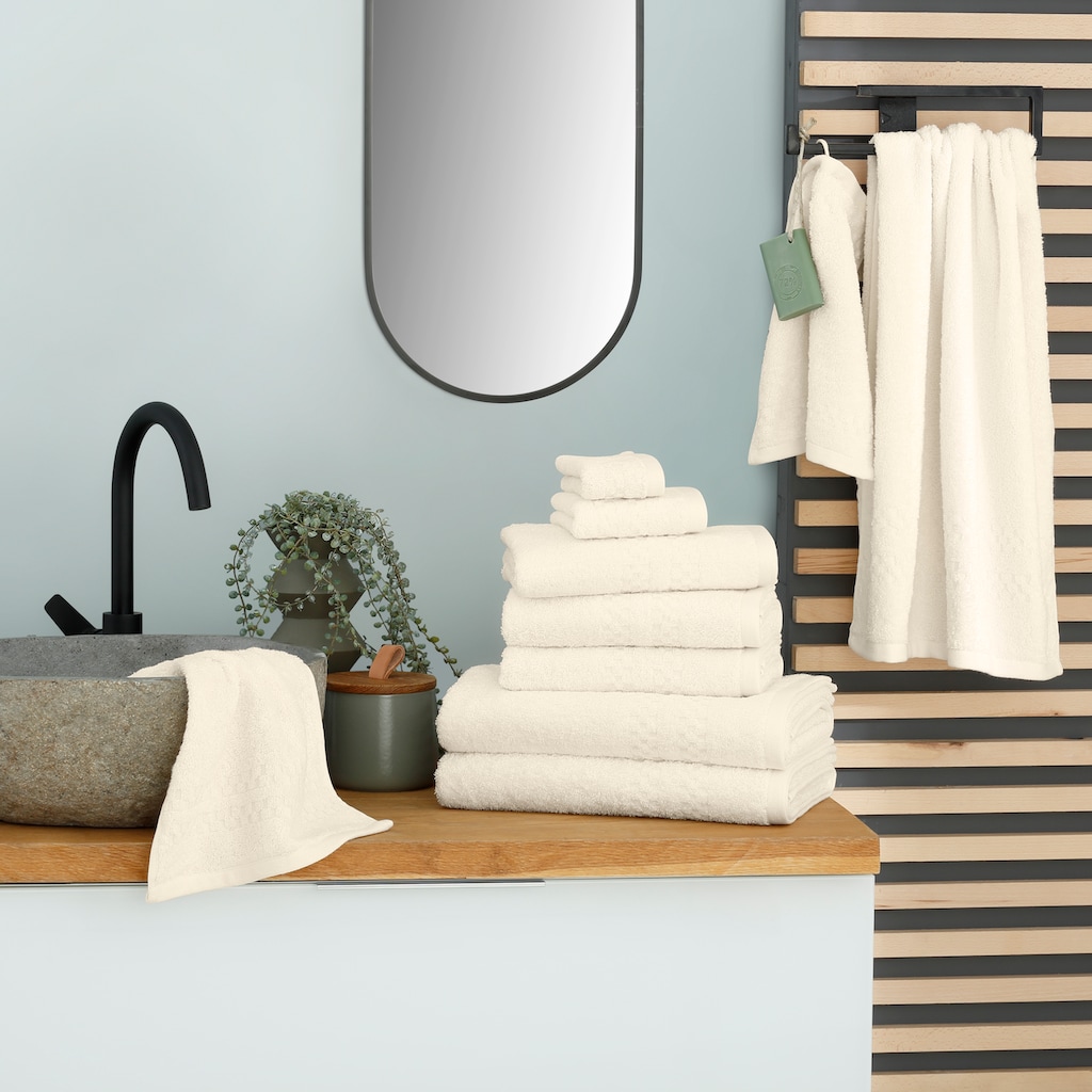 Home affaire Handtücher »Regona, flauschig und weich, Premium Handtücher mit Bordüre, 500 gr/m²«, (Set, 10 St., 2 Duschtücher-4 Handtücher-2 Gästetücher-2 Seiftücher)