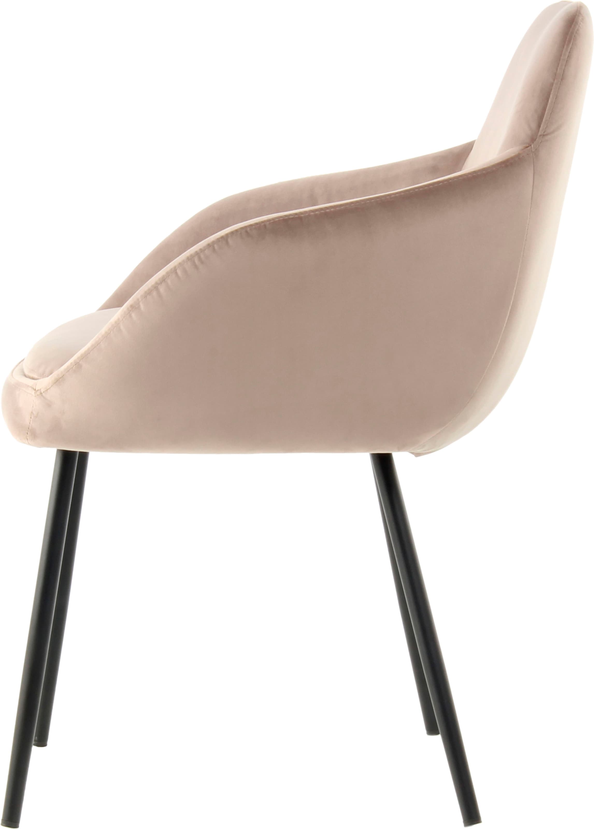 Kayoom Polsterstuhl »Stuhl Cobain 825 2er-Set, einfarbiges Design, minimalistisch gestaltet«, (Set), 2 St., samtweicher Bezug, weiche Polsterung für ein gemütliches Sitzgefühl
