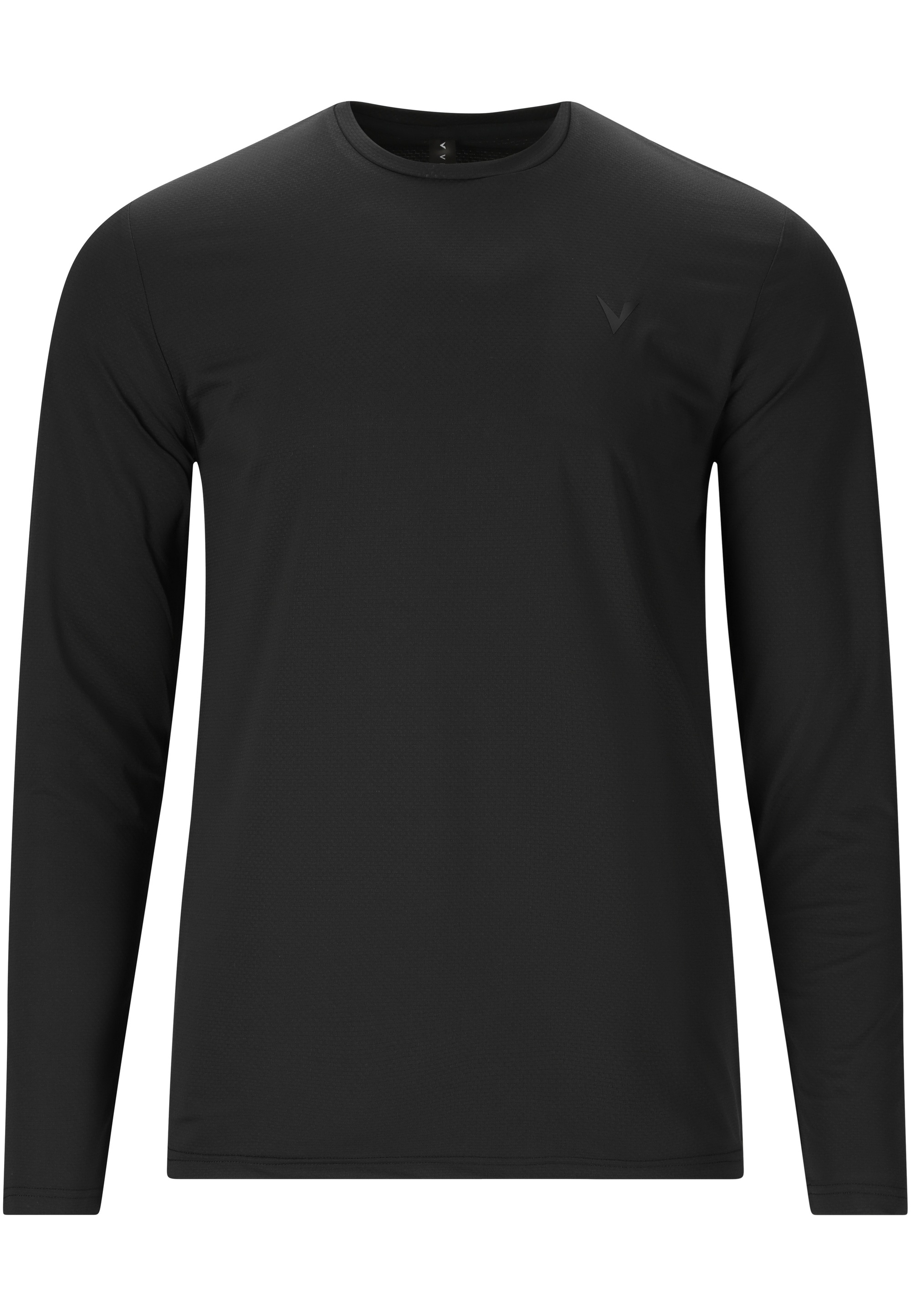 Langarmshirt VIRTUS "Roger V3", Gr. L, schwarz, 86% Polyester, 14% Elasthan, unifarben, normal, Rundhals, Shirts Langarmshirt, atmungsaktiv 2