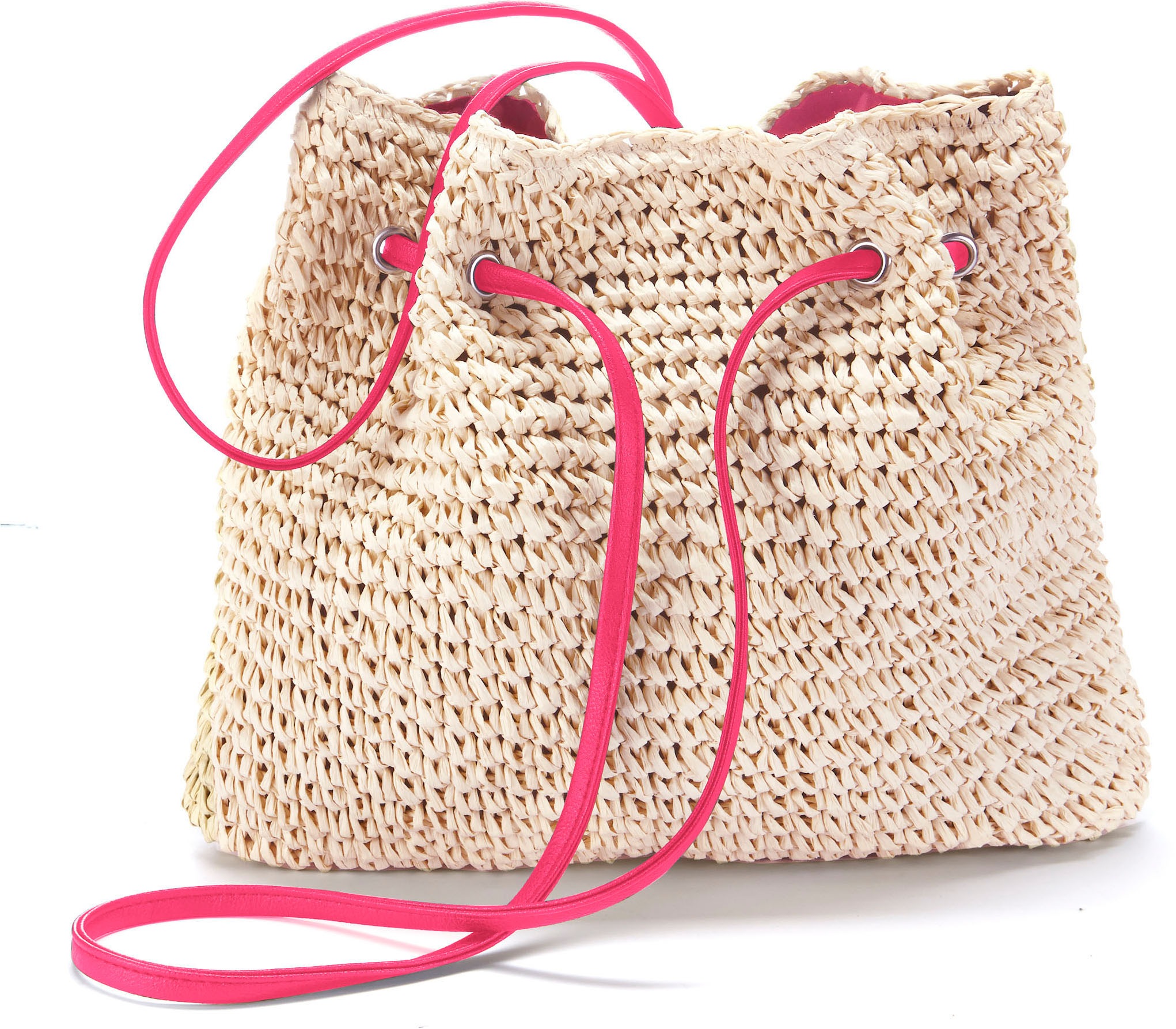 LASCANA Umhängetasche "Strandtasche", aus Papierstroh, Handtasche, Schulter günstig online kaufen