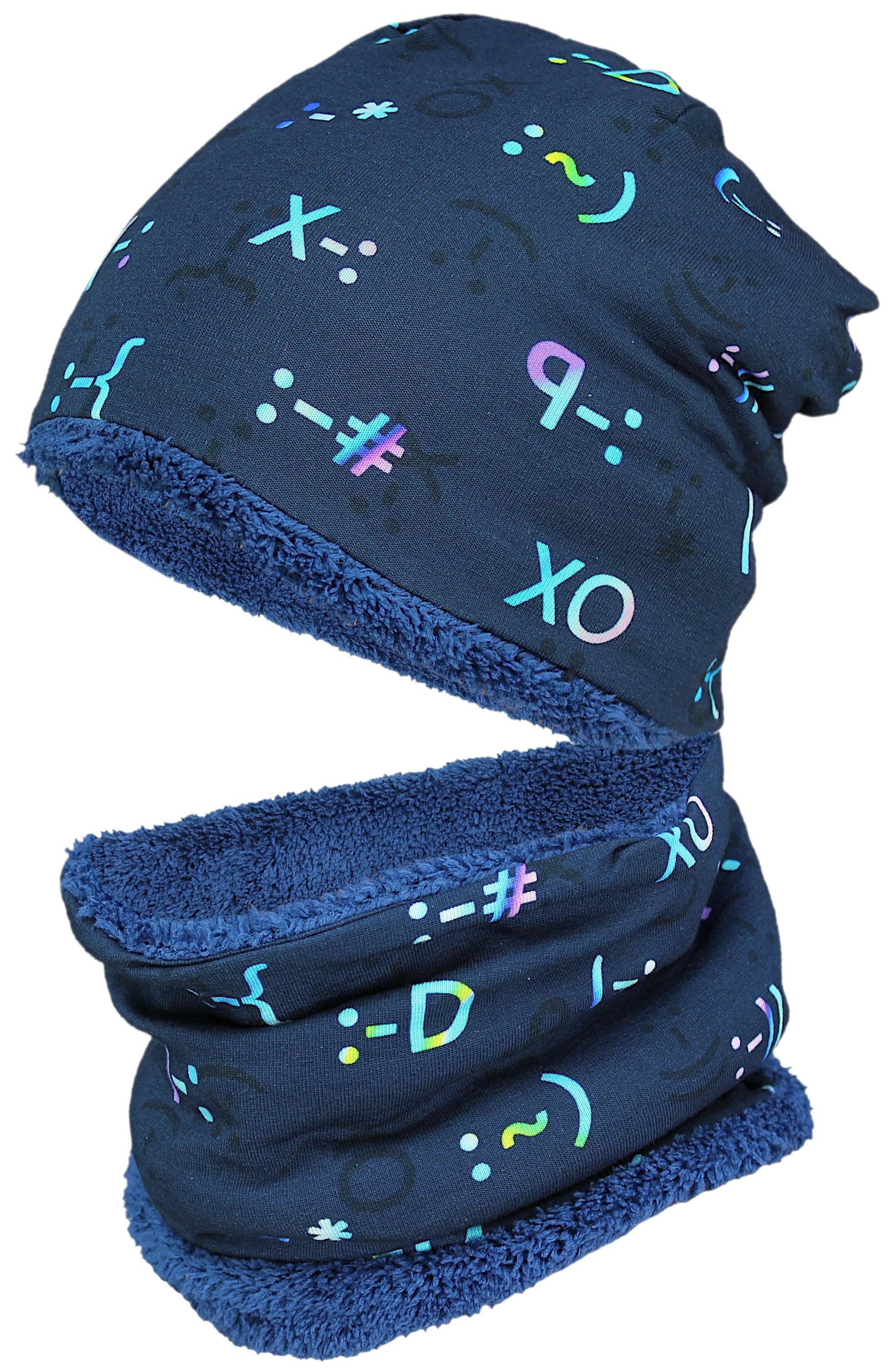 TupTam Beanie "Mütze Unisex Set Kinder Beanie Mütze Schlauchschal"
