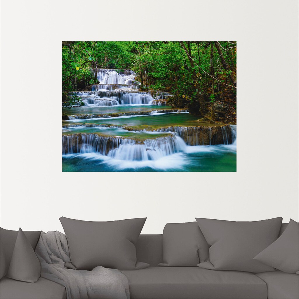 Artland Wandbild »Tiefen Wald Wasserfall«, Gewässer, (1 St.)