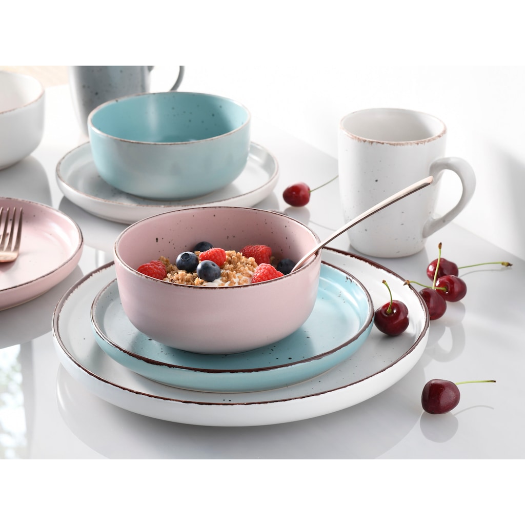 CreaTable Kombiservice »Geschirr-Set Modern Fashion«, (Set, 16 tlg., Kaffeeservice und Tafelservice im Set, für 4 Personen)