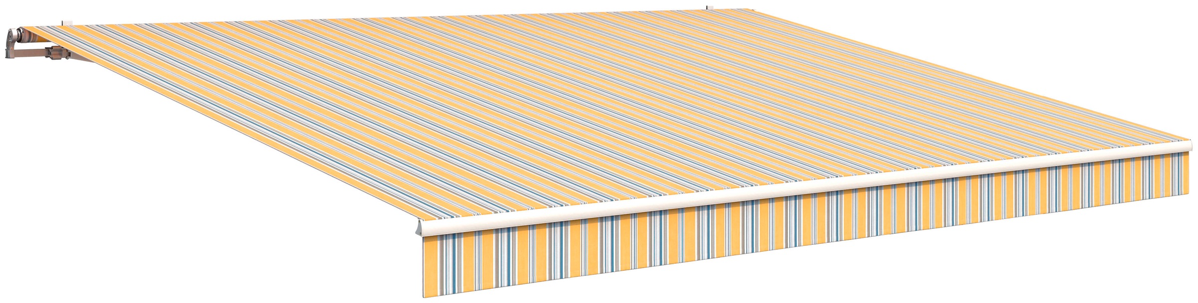 Gelenkarmmarkise WISMAR Gr. 10, bunt (grau, blau, gelb), B:400cm, Polyacryl, Markisen, B: 400 cm, in versch. Ausfällen und Dessins