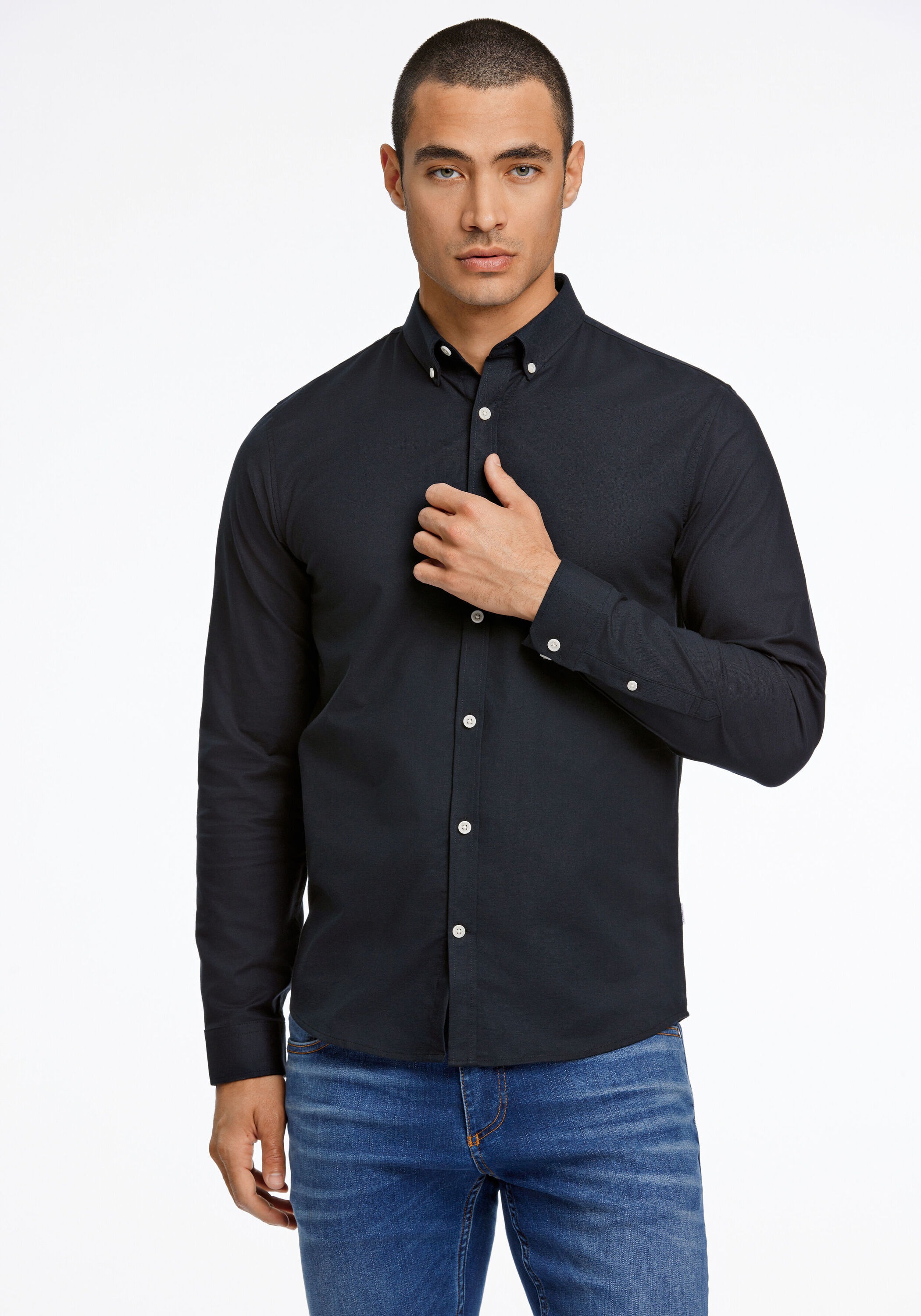 LINDBERGH Businesshemd "Oxford-Hemd (Langarm) Slim Fit"