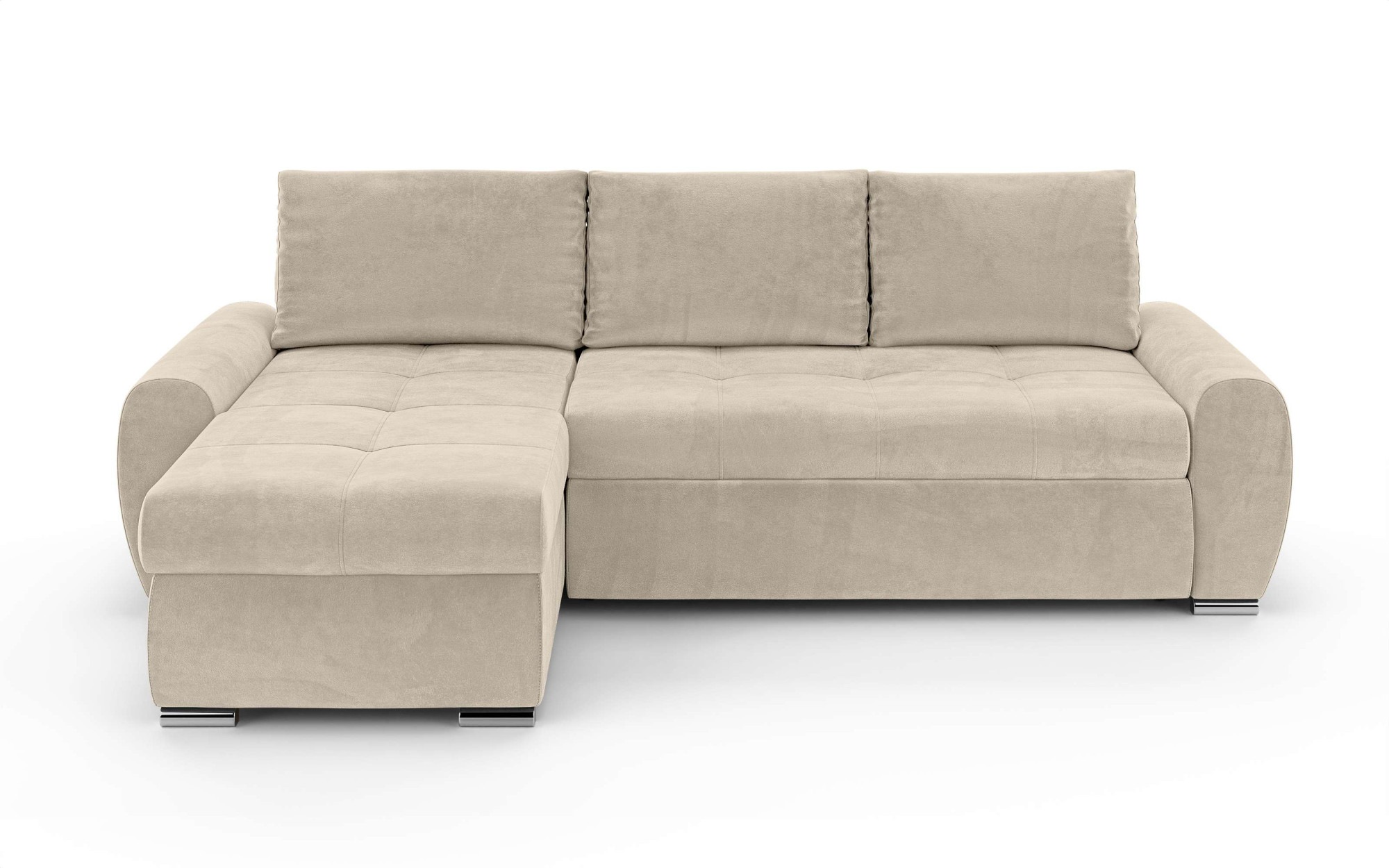 INOSIGN Ecksofa »HAVERHILL Schlafsofa mit Bettkasten, Maße B/H/T: 237/89/166 cm«, L-Form mit Recamiere links oder rechts bestellbar, Wellenunterfederung