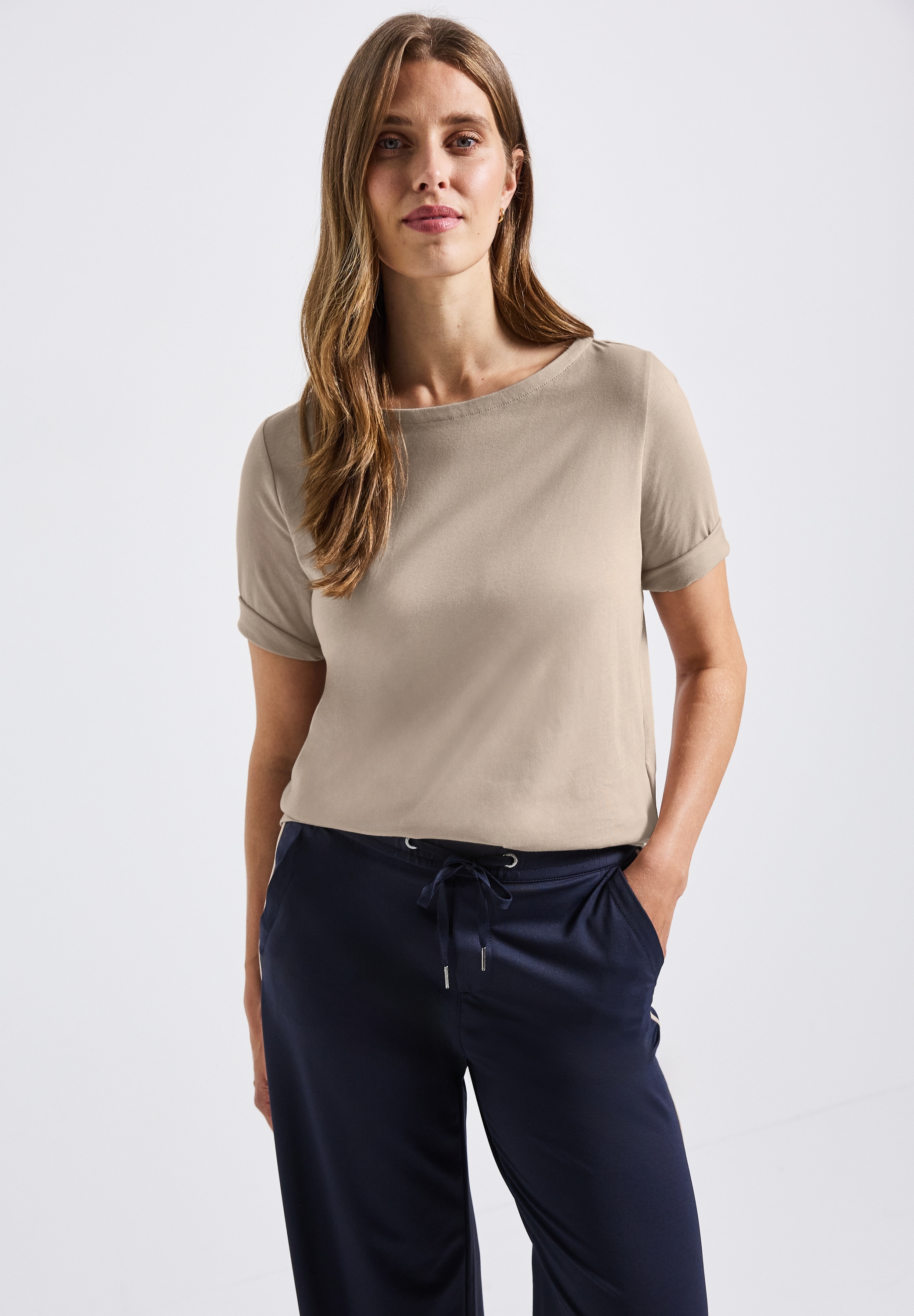 STREET ONE T-Shirt, U-Boot Ausschnitt, Basic günstig online kaufen