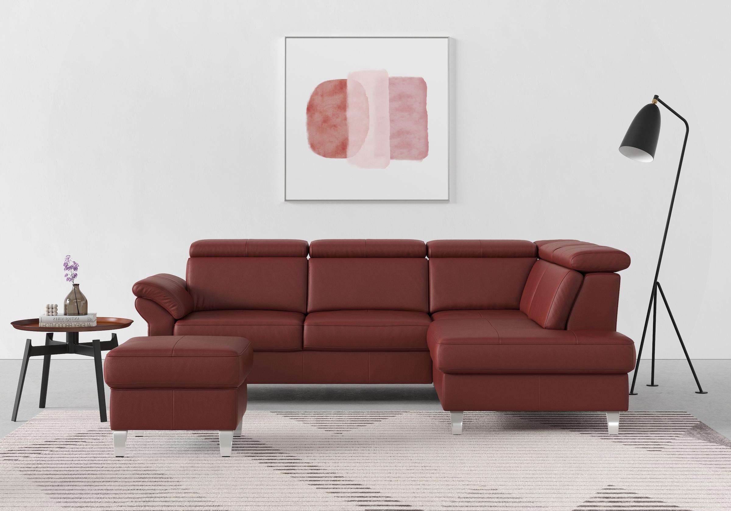 sit&more Ecksofa "Arngast L-Form" inklusive Kopfteilverstellung und Federkern