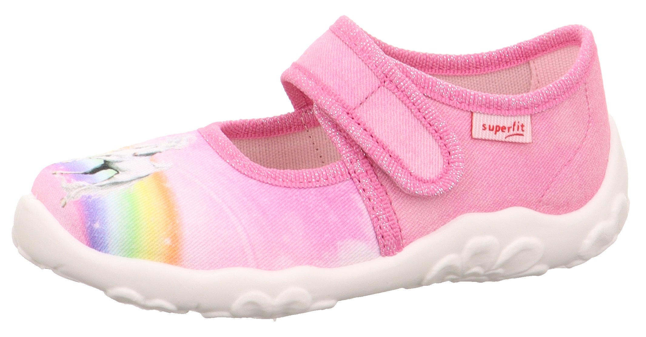 Superfit Hausschuh "BONNY WMS: Mittel", Ballerina, Klettschuh, Kindergarten Schuh mit Klettriegel