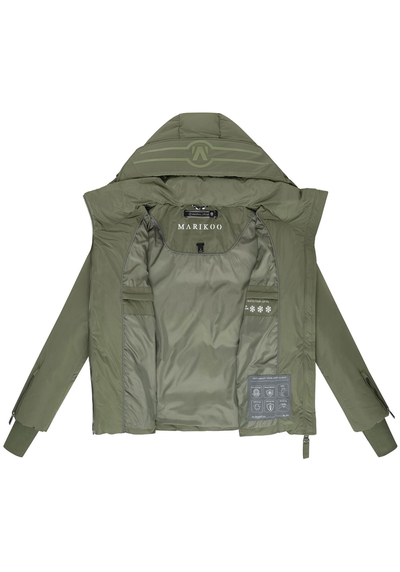 Marikoo Winterjacke »Aleynaa«, Winterjacke mit Taillengürtel