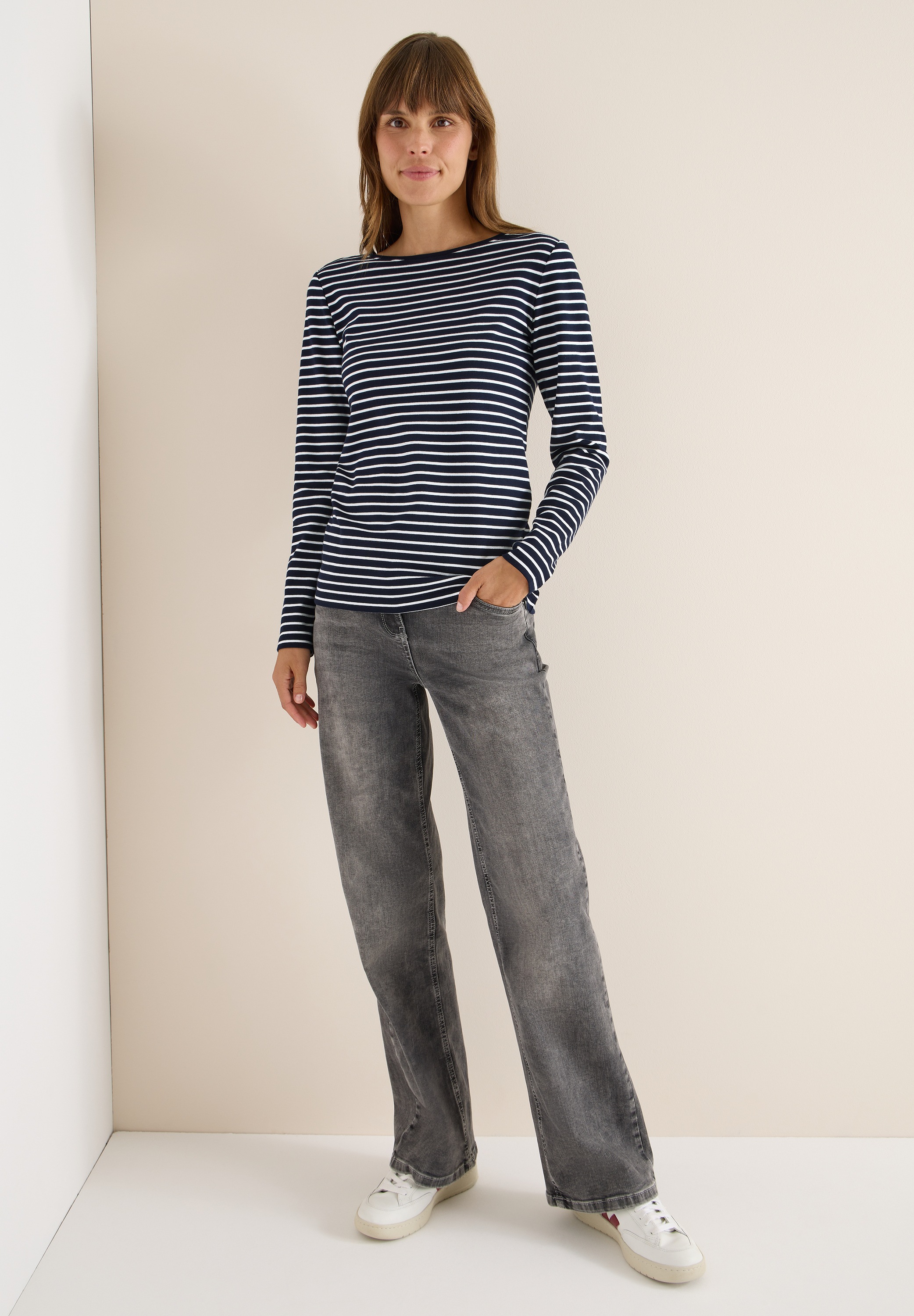 Cecil Langarmshirt aus reiner Baumwolle