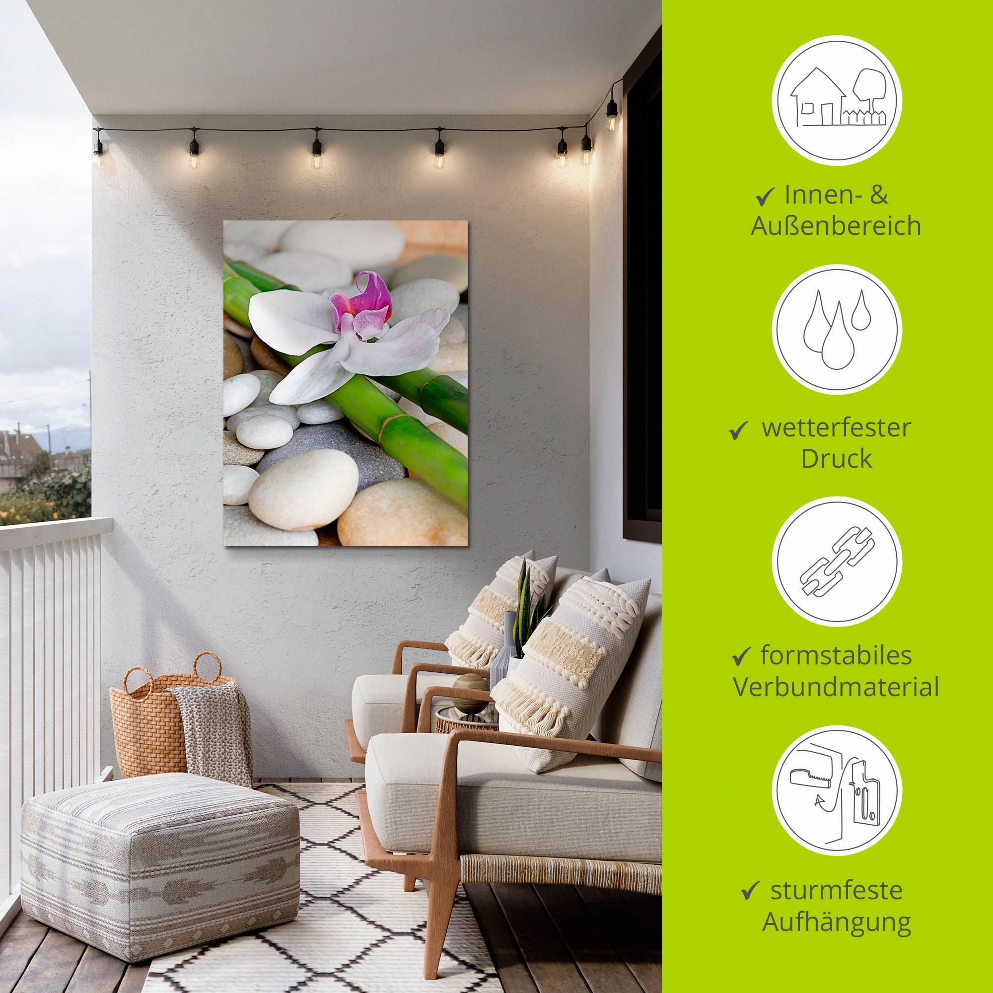 Artland Wandbild »Zen Orchidee«, Zen, (1 St.), als Alubild, Outdoorbild, Leinwandbild, Wandaufkleber, versch. Größen