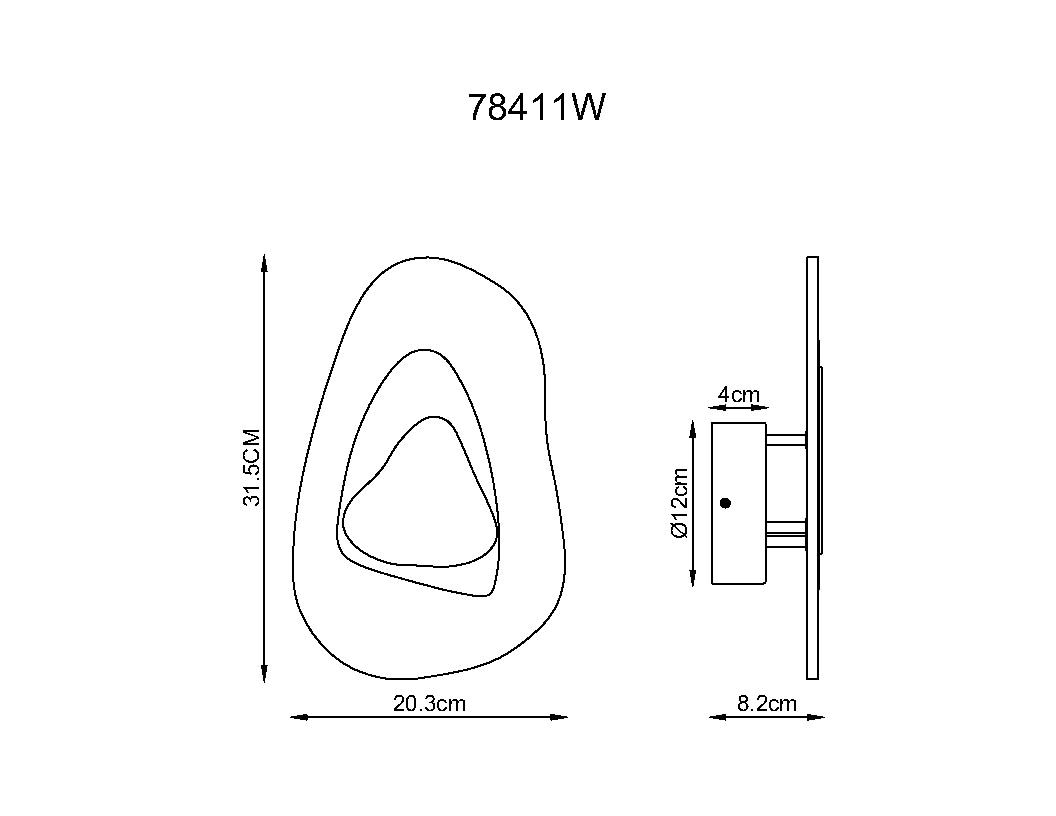 GLOBO LIGHTING LED Wandleuchte »DORSEY«, Leuchtmittel LED-Modul | LED fest integriert, Wandlampe/weiß/Glas klar/BxH: 203x315mm/Deko