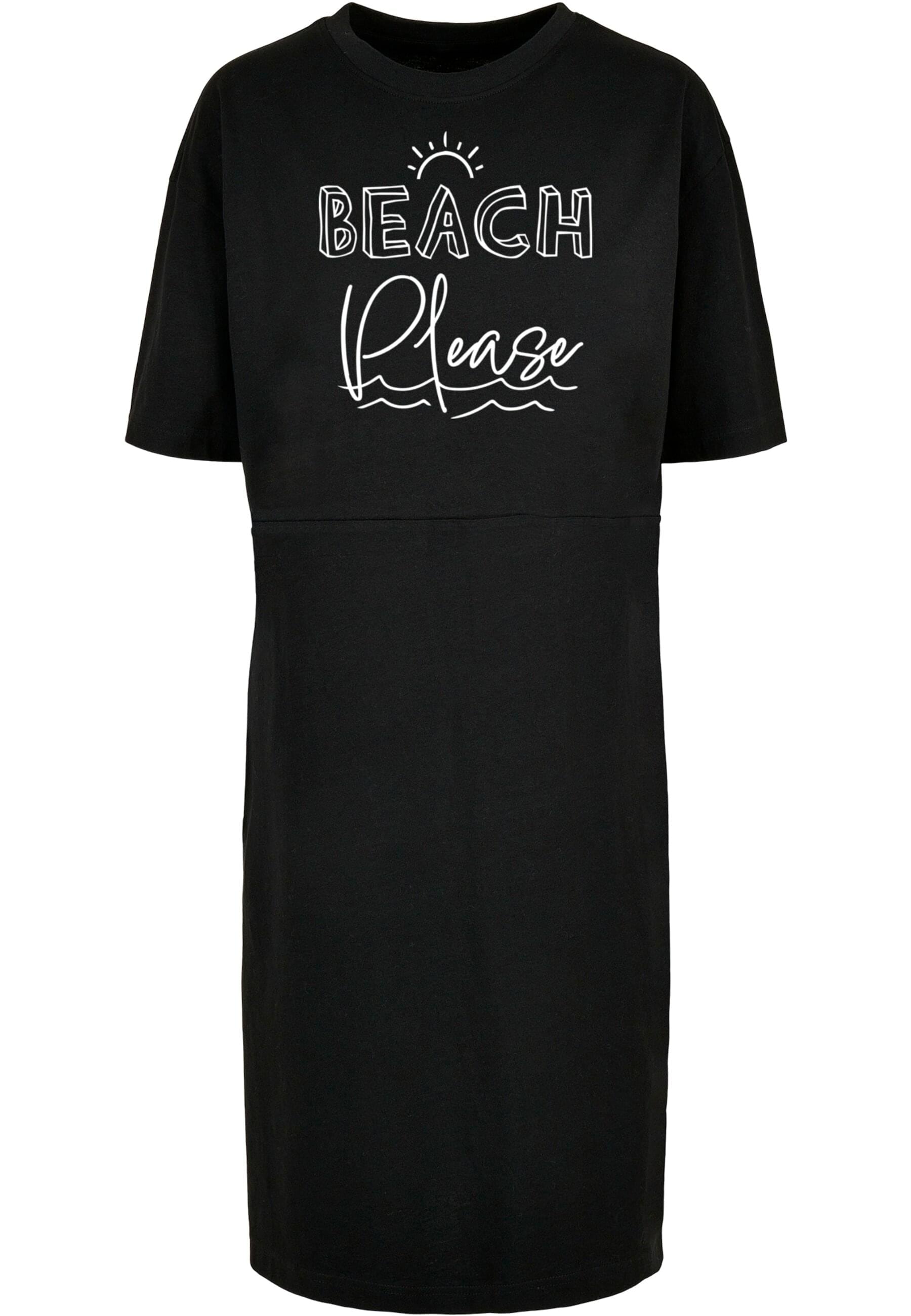 Merchcode Shirtkleid "Merchcode Damen Ladies Beach Please Oversized Slit Tee Dress", (1 tlg.)