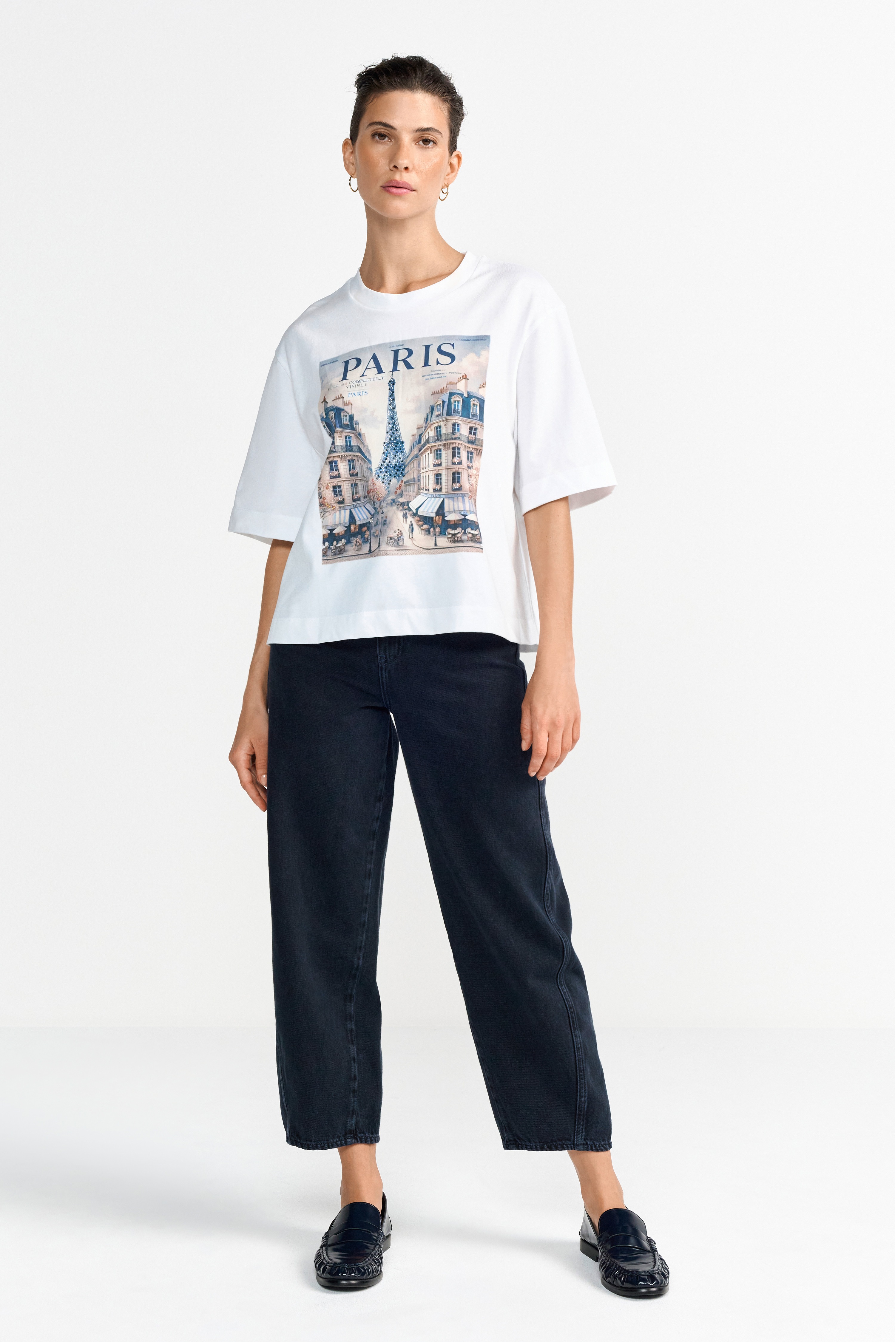 Thumbnail - RICHROYAL T-Shirt mit nostalgischem Print und Strasssteinen, Rundhals, casual fit