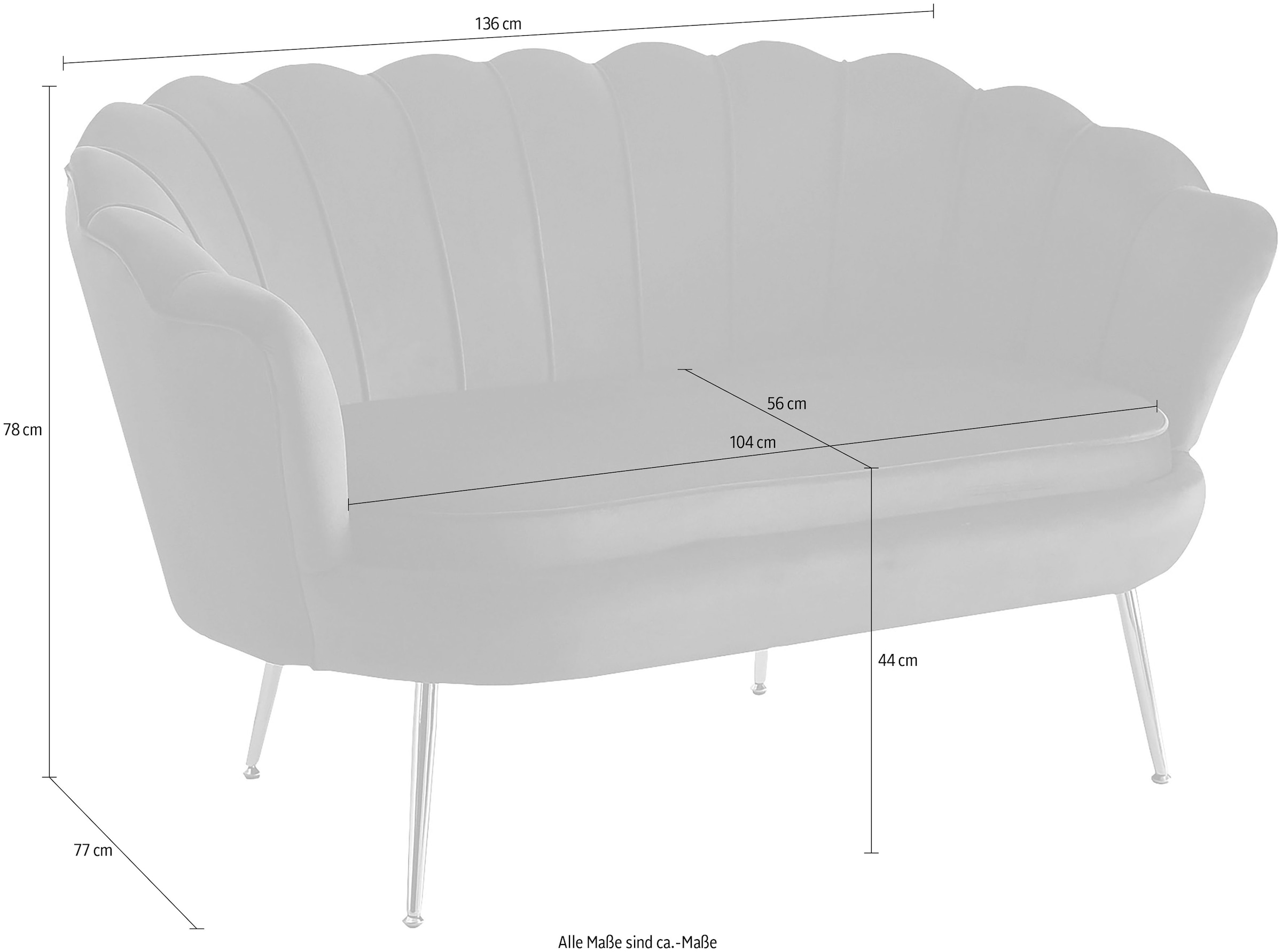 SalesFever 2-Sitzer »Clam«, extravagantes Muscheldesign, cm 136 | Breite bestellen BAUR