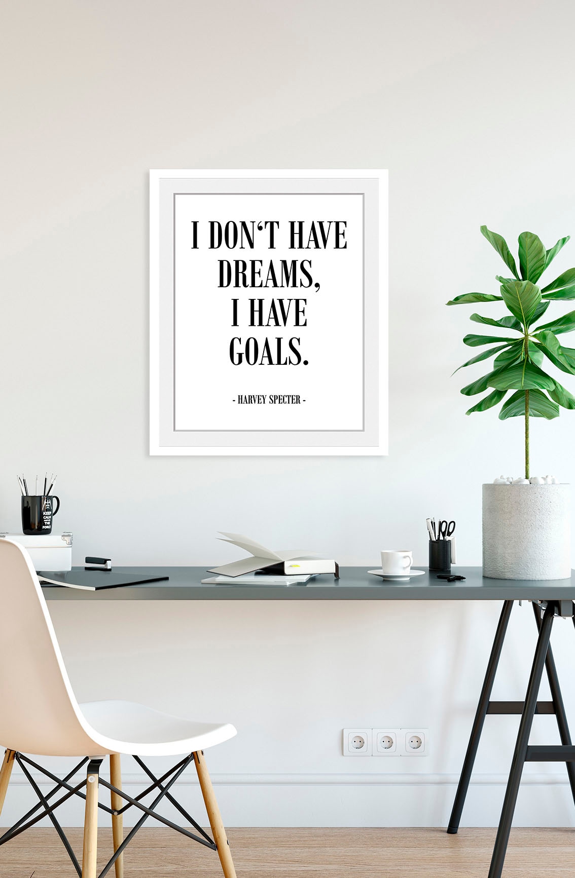 queence Bild "GOALS", (1 St.), HD Premium Poster-Druck inkl. Holzrahmen günstig online kaufen