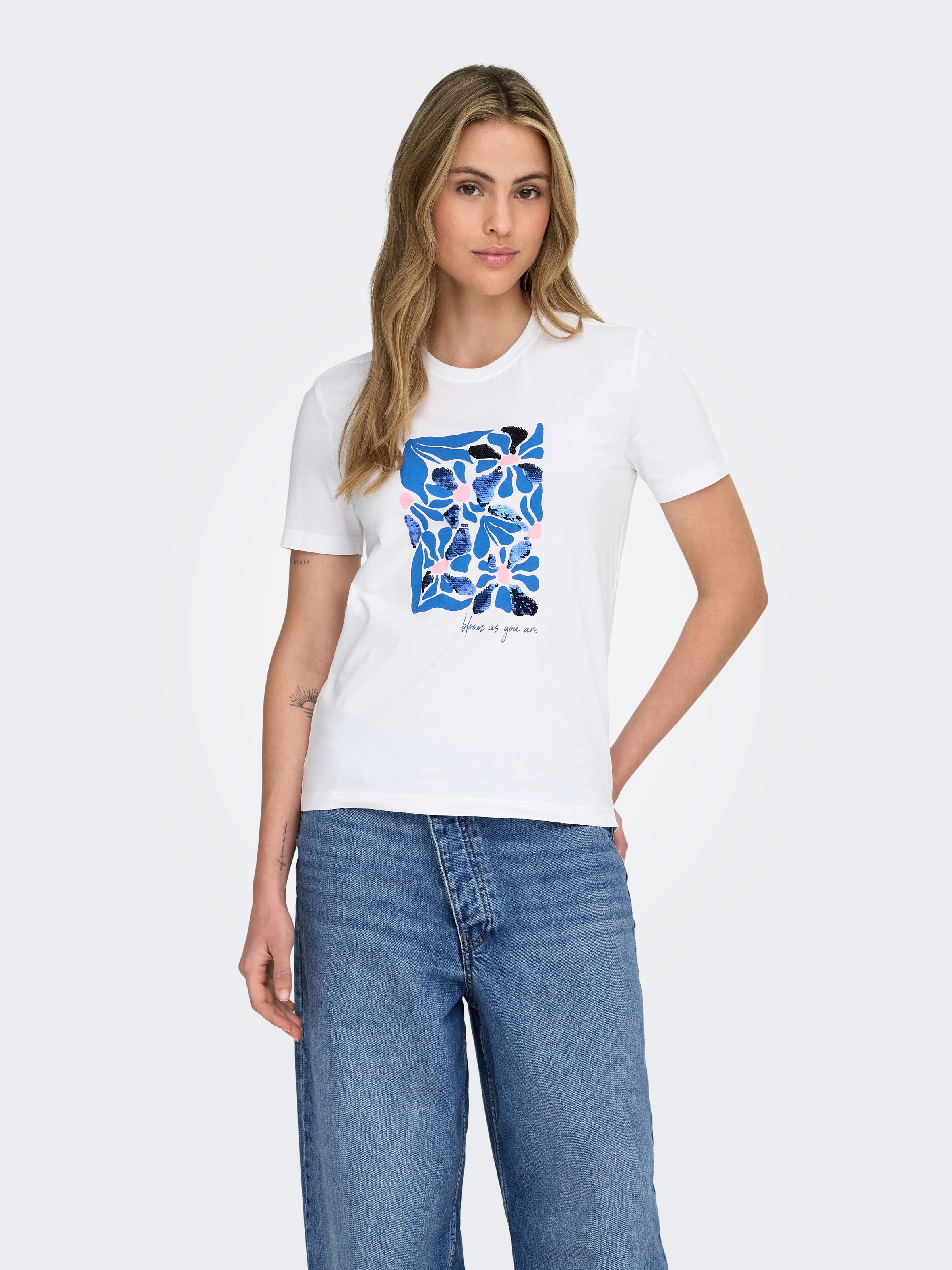 ONLY Kurzarmshirt "ONLKITA REG S/S PRINT TOP NOOS" günstig online kaufen