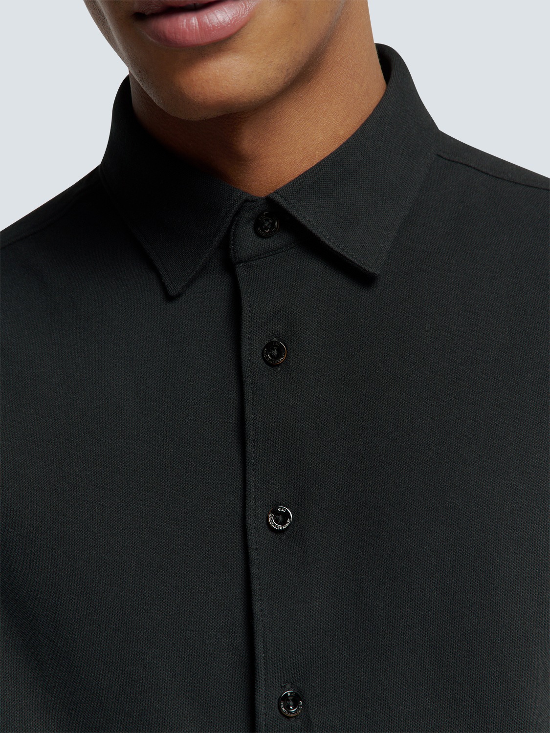NO EXCESS Langarmhemd »No Excess Piqué-Hemd von Timeless Basics«
