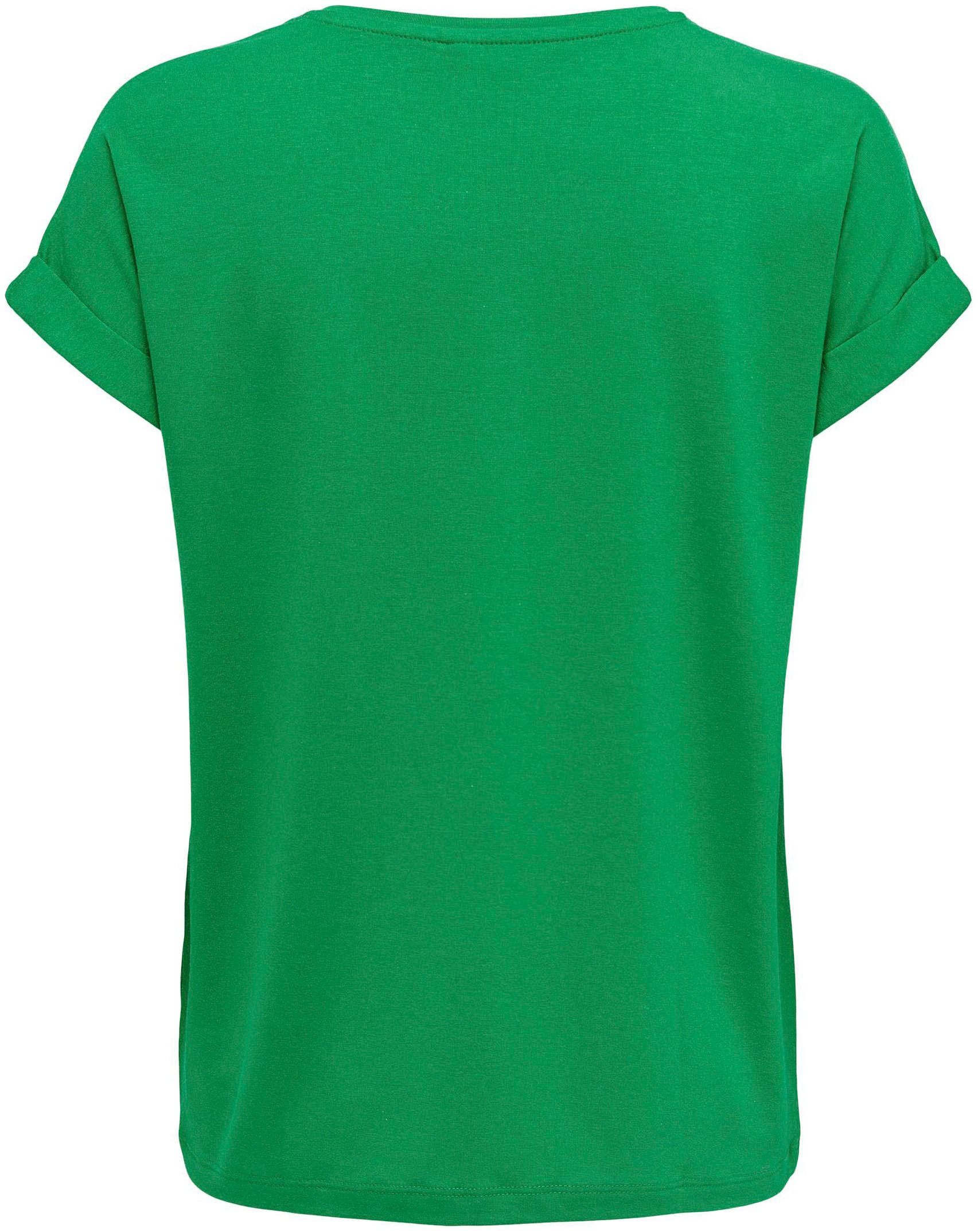 ONLY T-Shirt »ONLMOSTER – Kurzarmshirt mit Aufschlag und klassischem Look«, unifarben, casual, regular fit, Viskosemischung, Rundhals
