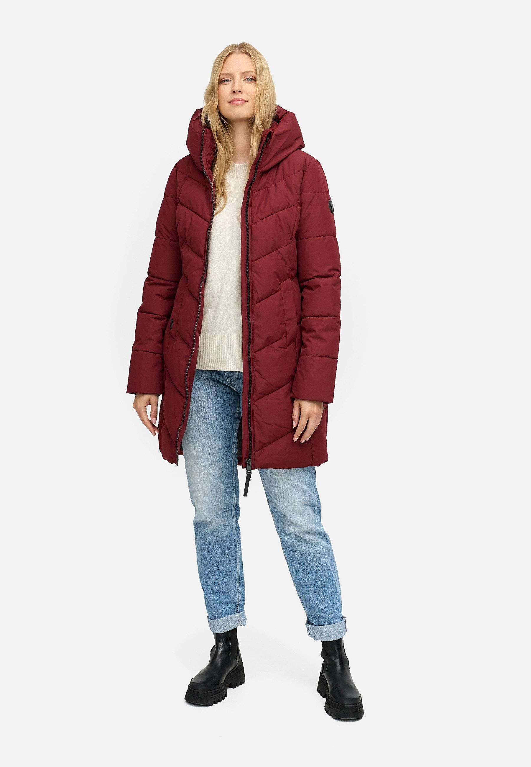 Ragwear Steppmantel »Natalin YOUMODO«, Warmer Damen Wintermantel mit V-Steppung und Kapuze