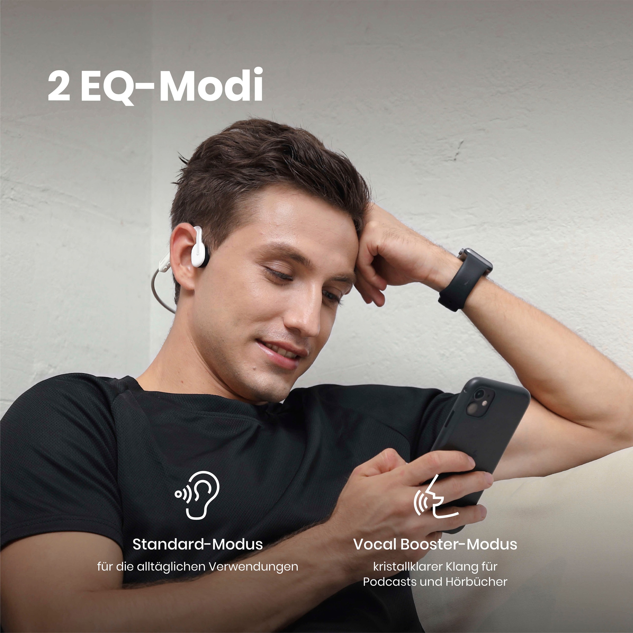 Shokz Sport-Kopfhörer »OpenMove«, Bluetooth-Wireless-A2DP Bluetooth-AVRCP Bluetooth-HFP-HSP, Noise-Cancelling-Freisprechfunktion