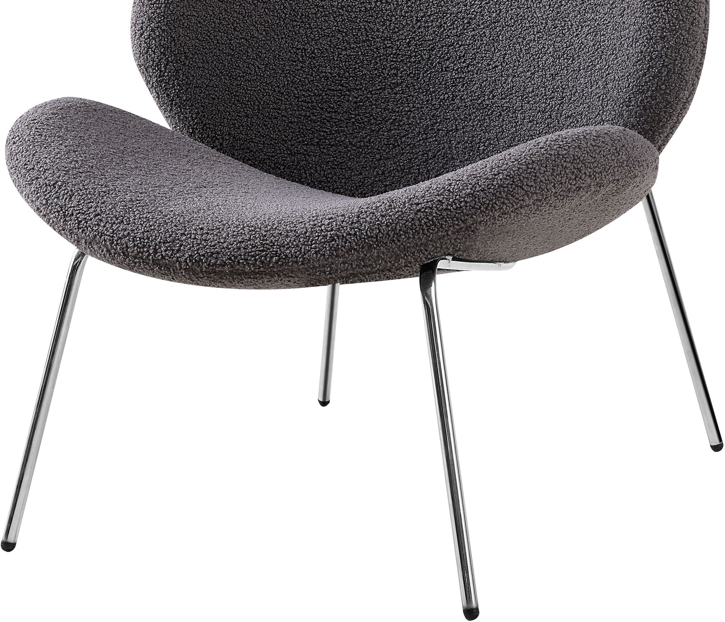 Kayoom Polsterstuhl »Stuhl Jaden 125 2er-Set, im angesagten Stoff mit dem Kräusel-Effekt«, (Set), 2 St., Ästhetisch minimalistisches Design, Bouclé Stoff, breites Sitzen