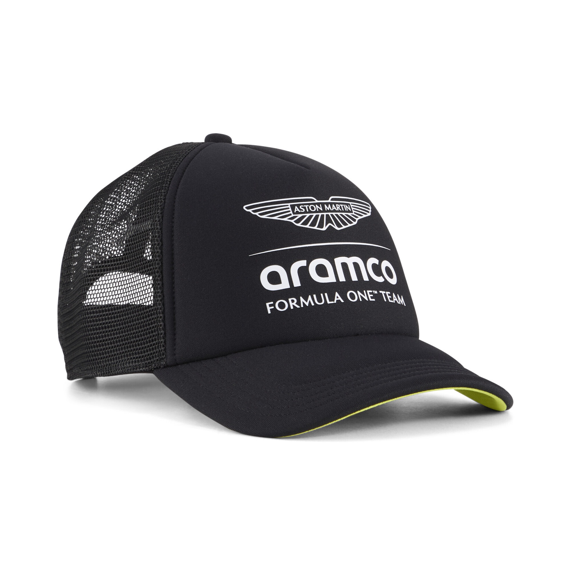 PUMA Trucker Cap "PUMA x ASTON MARTIN ARAMCO F1 TEAM Trucker Cap Erwachsene"schwarz, unifarben, Futter Vorderteil: 100% Polyester, Caps