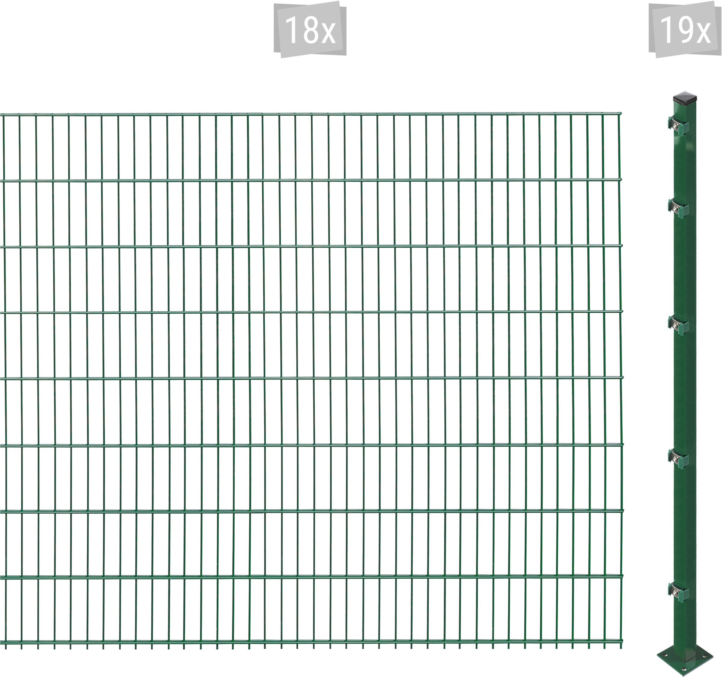 Arvotec Doppelstabmattenzaun "ESSENTIAL 163 zum Aufschrauben", Zaunhöhe 163 cm, Zaunlänge 2 - 60 m