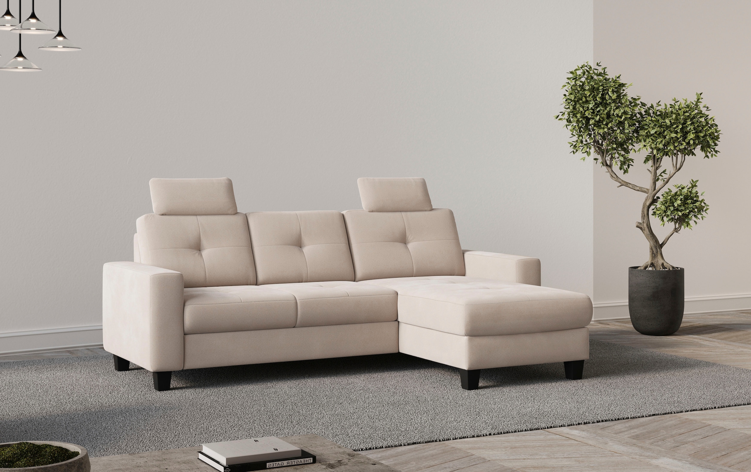 PLACES OF STYLE Ecksofa "Varese" wahlweise mit Bettfunktion und Bettkasten günstig online kaufen