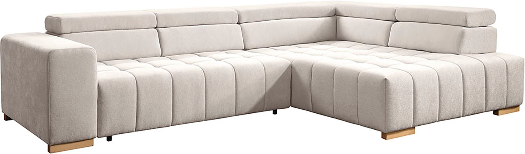 Thumbnail - exxpo - sofa fashion Ecksofa "Elianos, hoher Sitzkomfort, aufwendige Kreuzsteppung im Sitz, L-Form" Kopfteile & Sitztief...