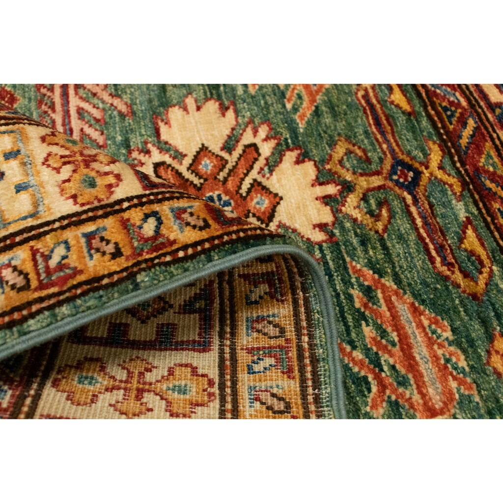 morgenland Orientteppich »Ziegler - Kazak - 119 x 80 cm - grün«, rechteckig, Wohnzimmer, Handgeknüpft, Einzelstück mit Zertifikat