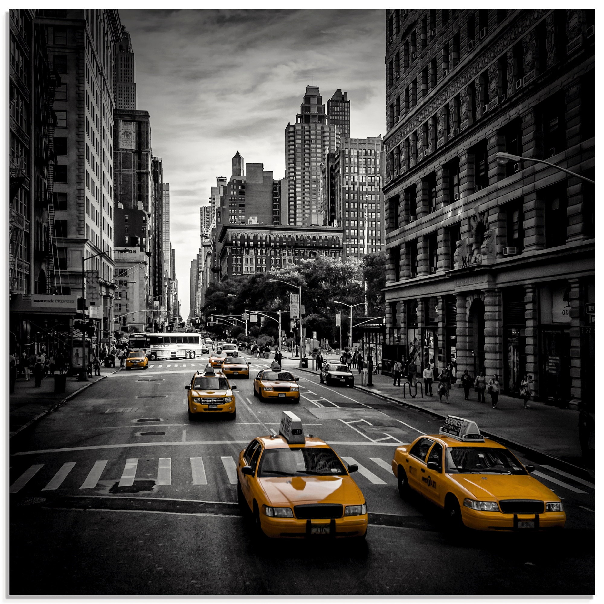 Glasbild »New York City Verkehr 5th Avenue«, Amerika, (1 St.), in verschiedenen Größen