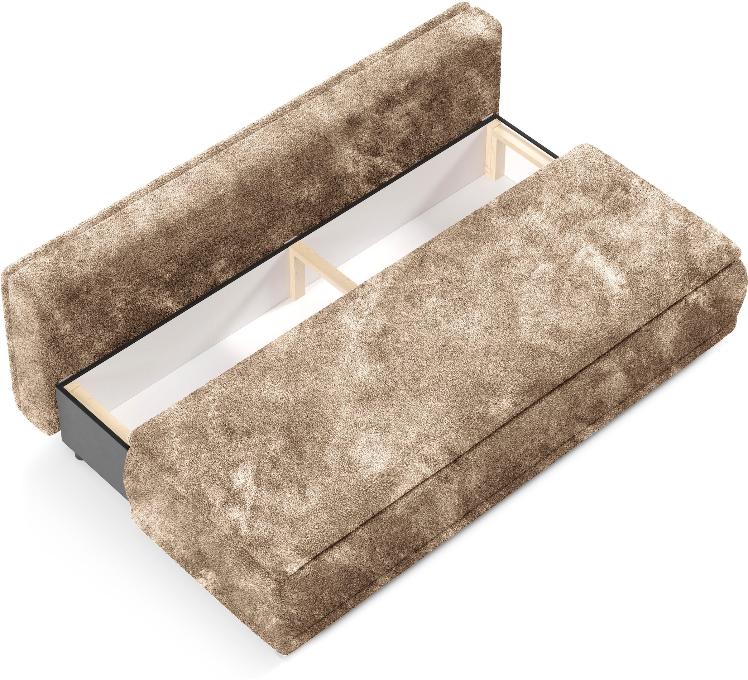 WERK2 Schlafsofa »Biggi, komfortabel und elegant, Breite 206cm,«, 2-Sitzer Sofa & Schlafcouch mit Bettkasten