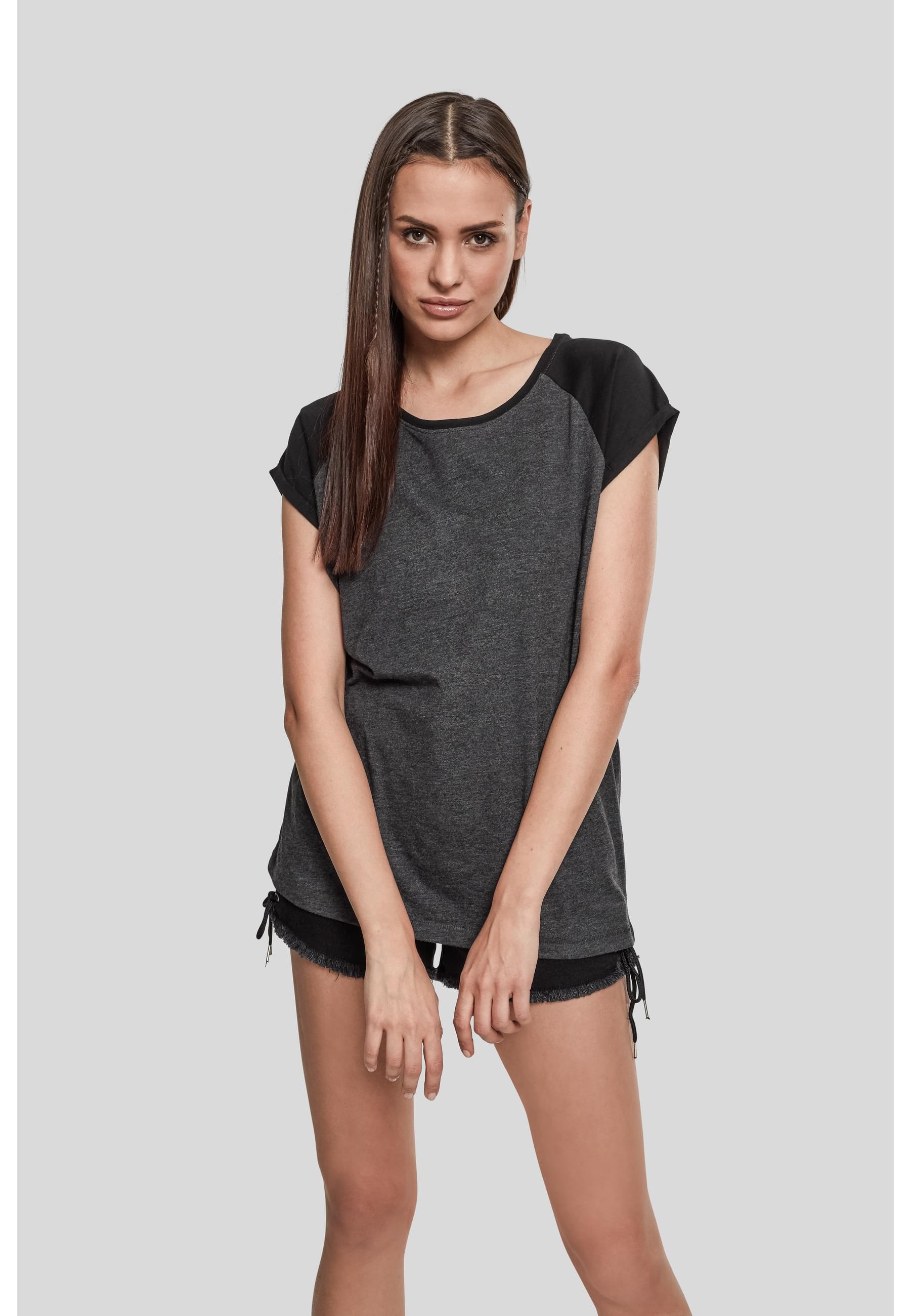 URBAN CLASSICS Kurzarmshirt »Urban Classics Damen Ladies Contrast Raglan Tee«, (1 tlg.)