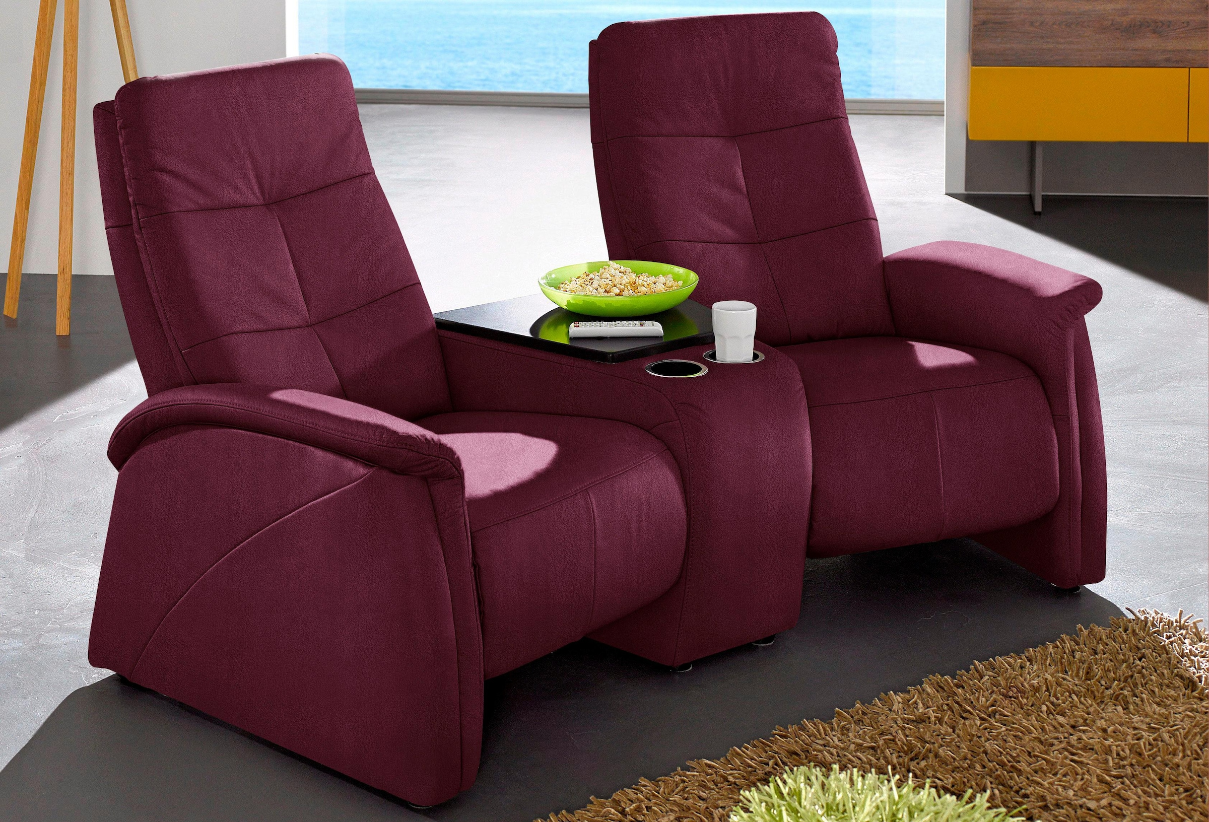 exxpo - sofa fashion 2-Sitzer "Tivoli, Kinosofa, bequem", mit Relaxfunktion, integrierter Tischablage und Stauraumfach