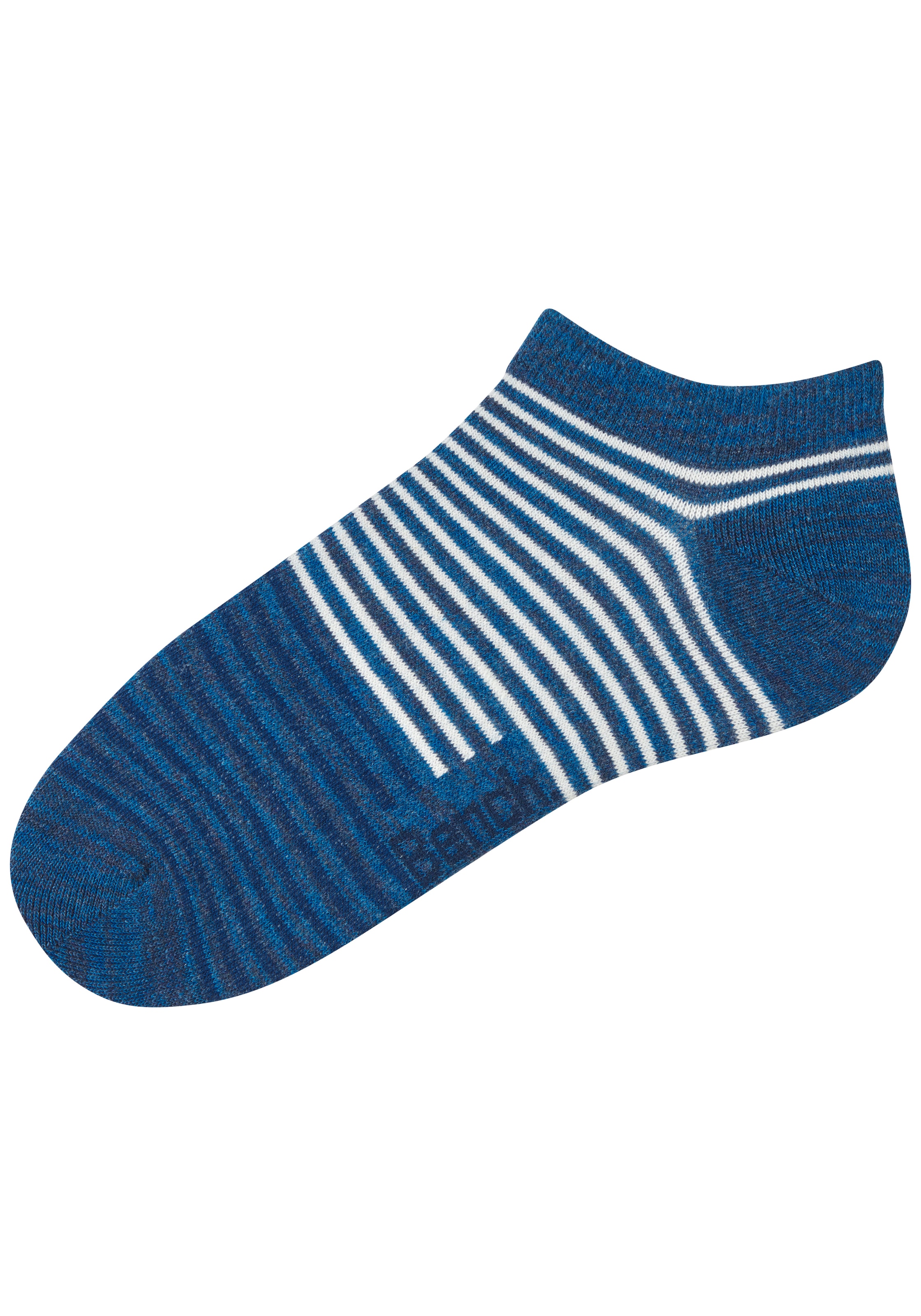 Bench. Sneakersocken »Damen und Herren Socken meliert und uni« Packung, 6 Paar tlg. mit ansprechendem Streifen- Design und uni