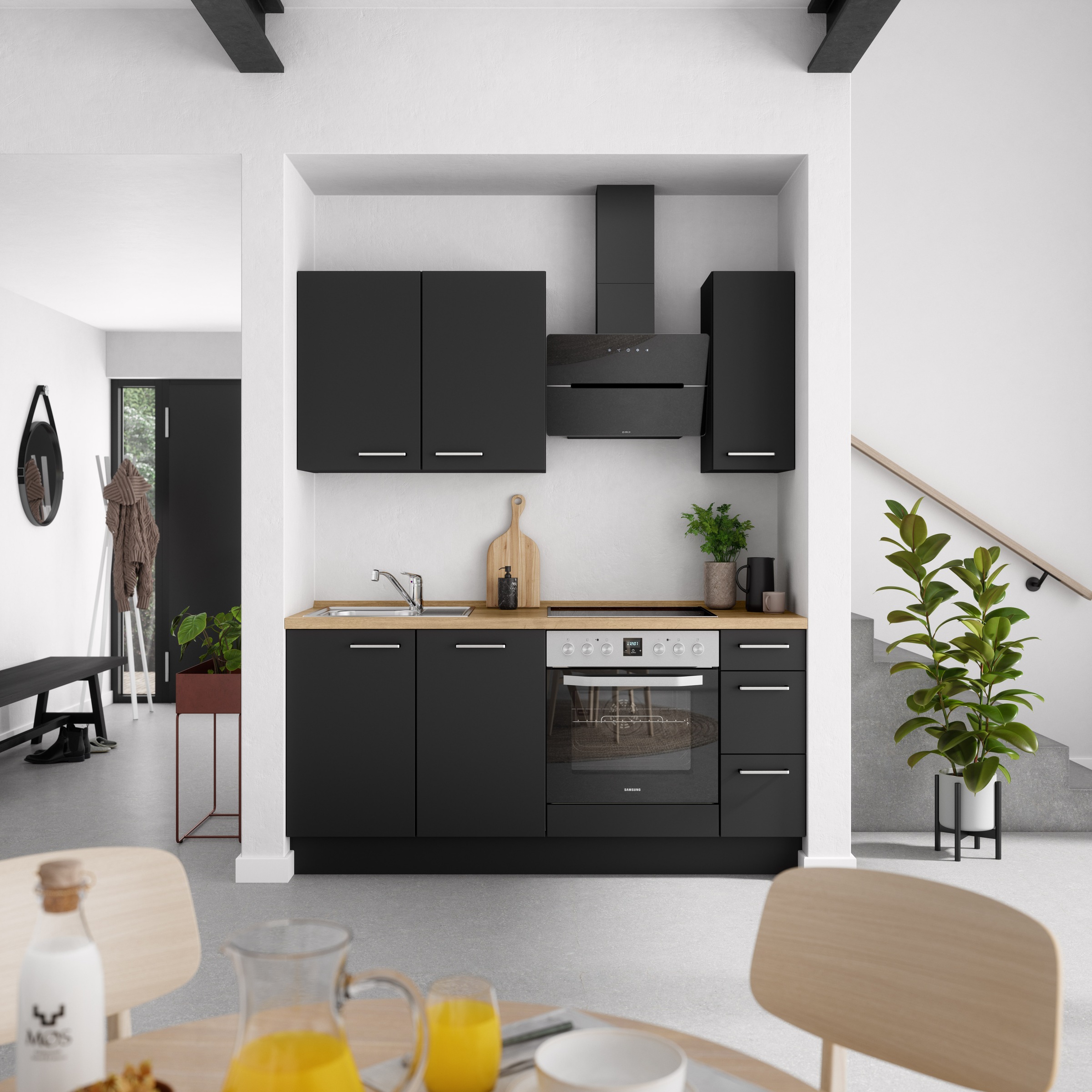 nobilia® Küchenzeile »"Touch II"«, vormontiert, Ausrichtung wählbar, Breite 180 cm, wahlw. mit E-Geräten