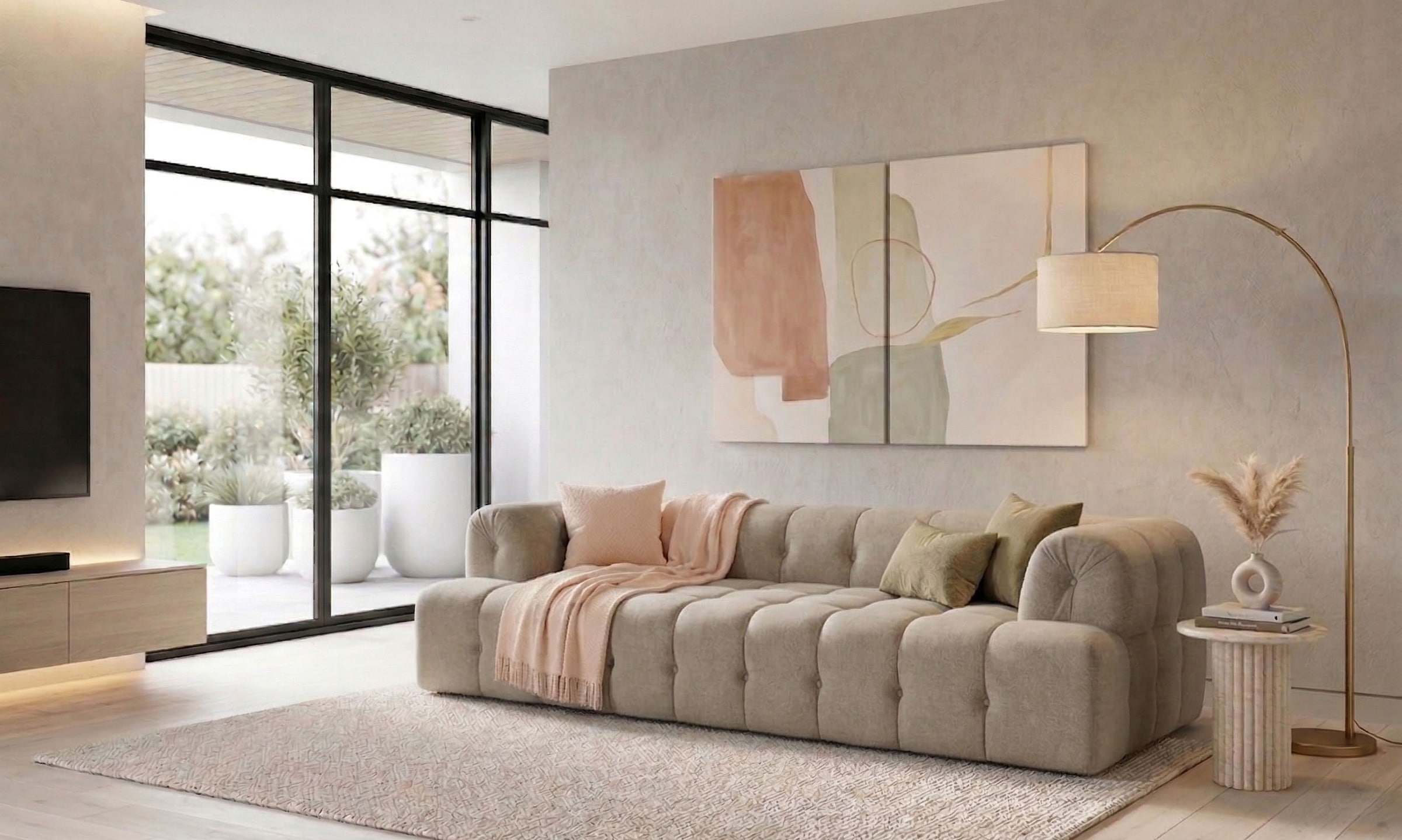 Home affaire 3-Sitzer "APERIRE Design-Sofa, moderne Steppung, Breite 225 cm" mit Wellenunterfederung, gemütlich und modern, komfortables Sitzgefühl